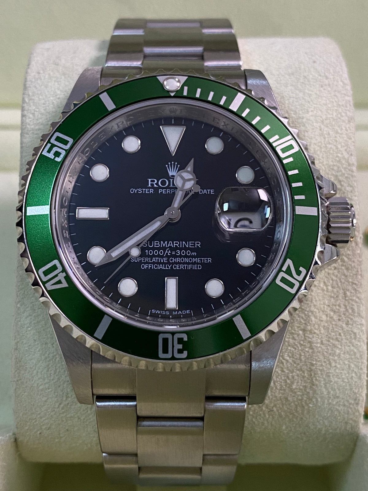 Rolex Steel Submariner Date - V serial - "Kermit" - Pre-Ceramic Bezel - 16610LV *UNPOLISHED*