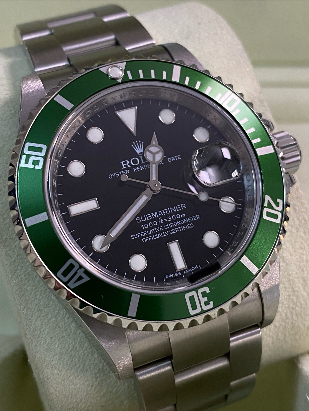 Rolex Steel Submariner Date - V serial - "Kermit" - Pre-Ceramic Bezel - 16610LV *UNPOLISHED*