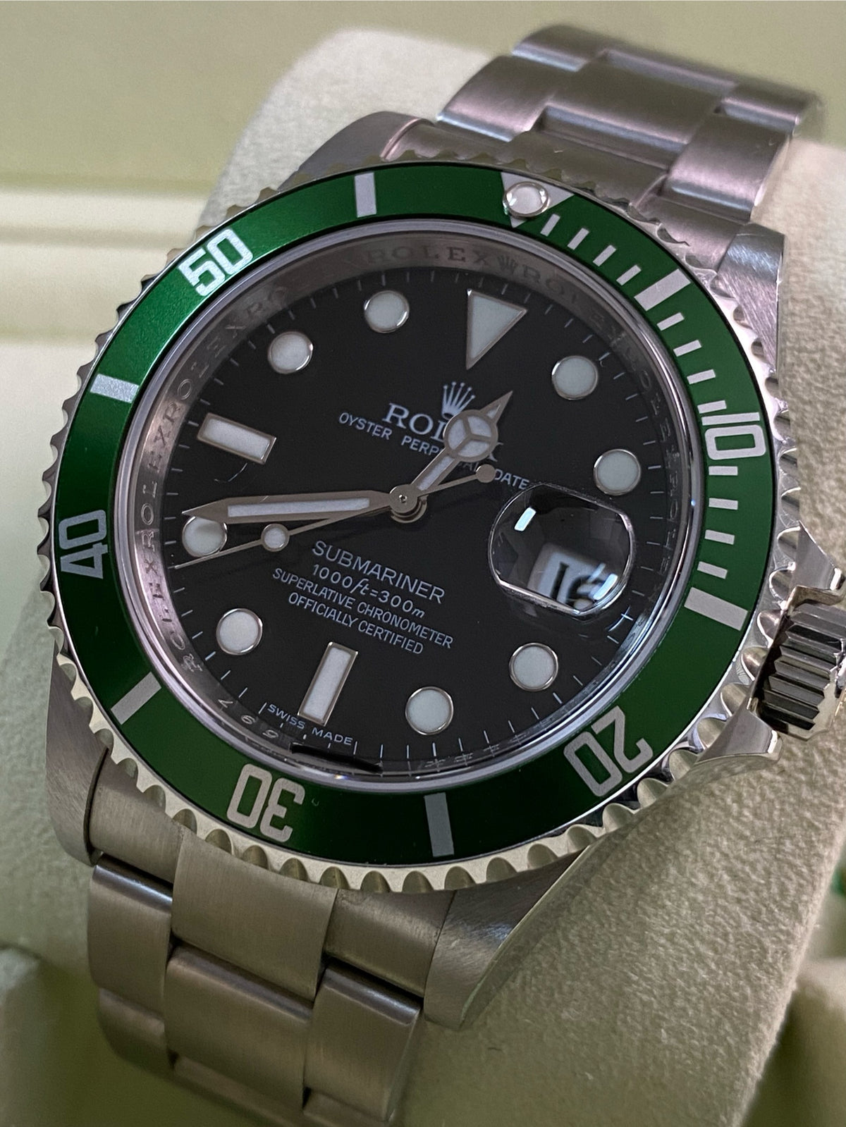 Rolex Steel Submariner Date - V serial - "Kermit" - Pre-Ceramic Bezel - 16610LV *UNPOLISHED*