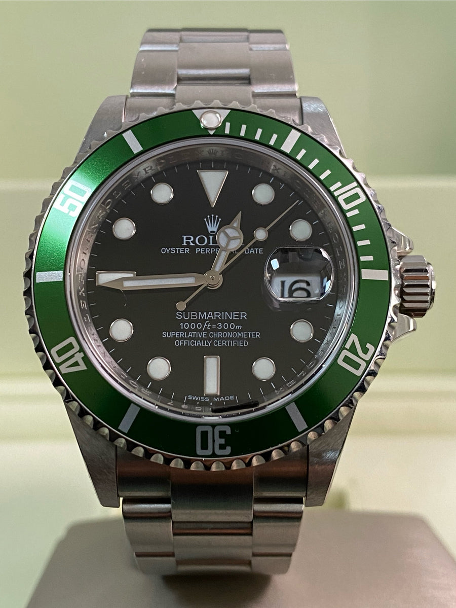 Rolex Steel Submariner Date - V serial - "Kermit" - Pre-Ceramic Bezel - 16610LV *UNPOLISHED*