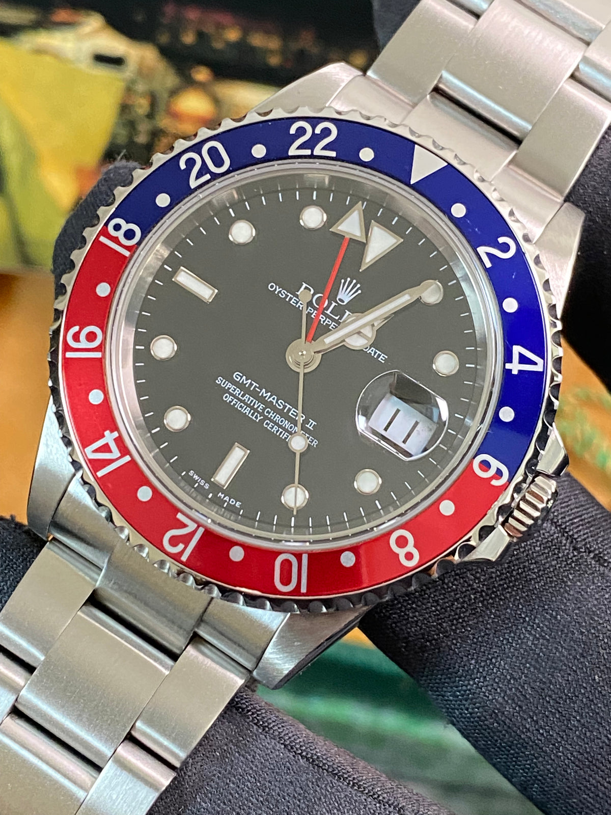 Rolex Steel GMT-Master II -  D serial - "Pepsi" No Holes Case - SEL - Oyster Bracelet - 16710T