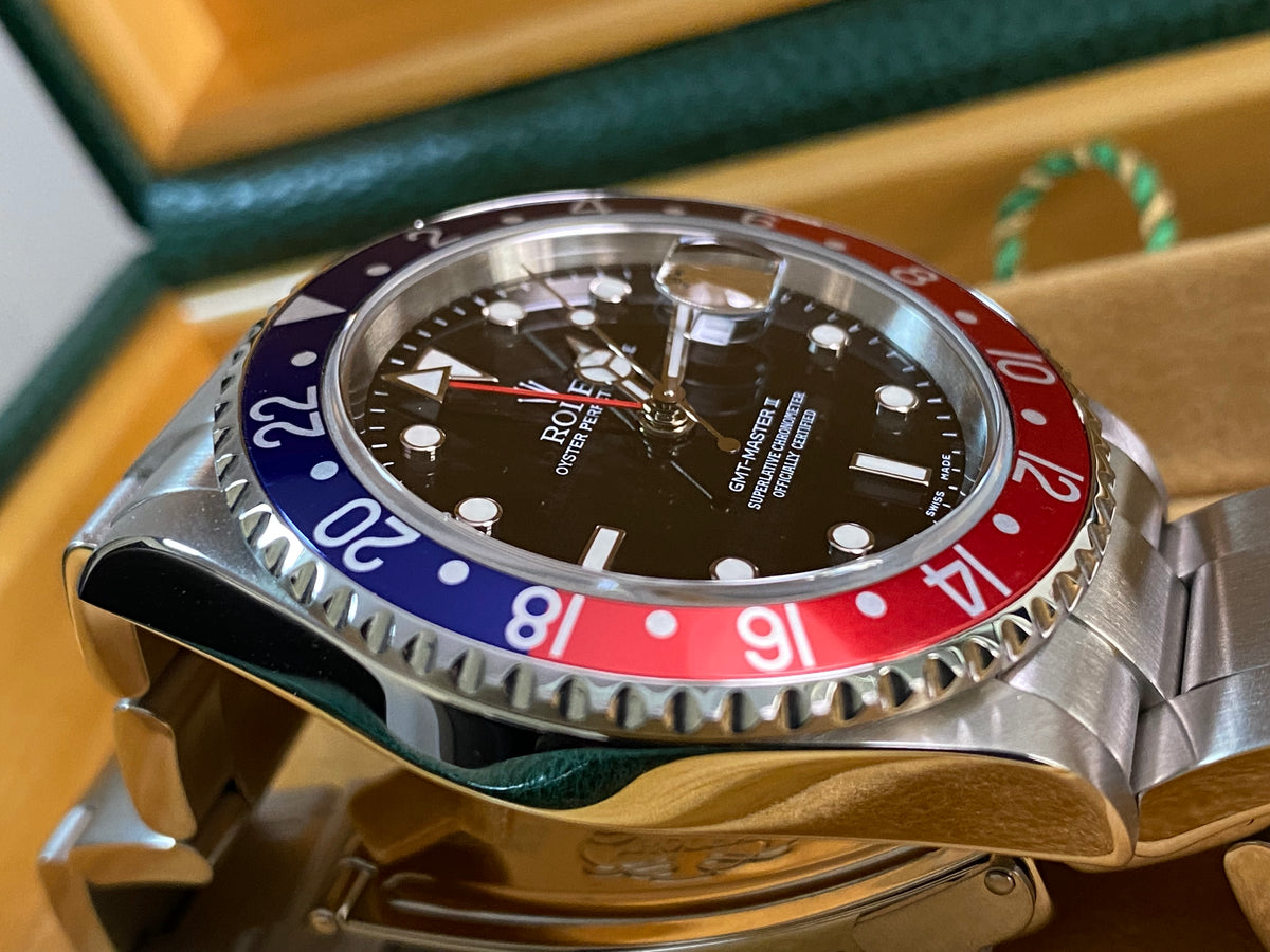 Rolex Steel GMT-Master II -  D serial - "Pepsi" No Holes Case - SEL - Oyster Bracelet - 16710T