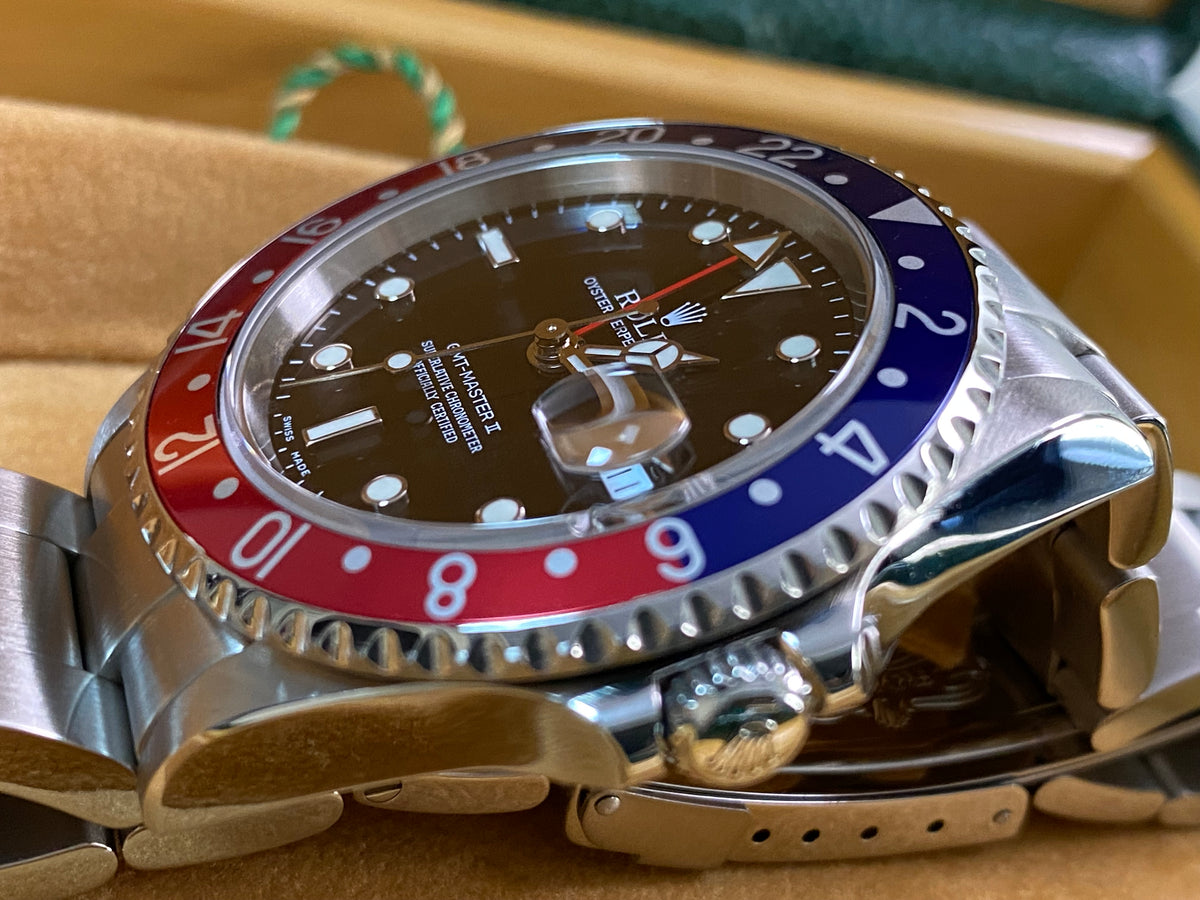 Rolex Steel GMT-Master II -  D serial - "Pepsi" No Holes Case - SEL - Oyster Bracelet - 16710T