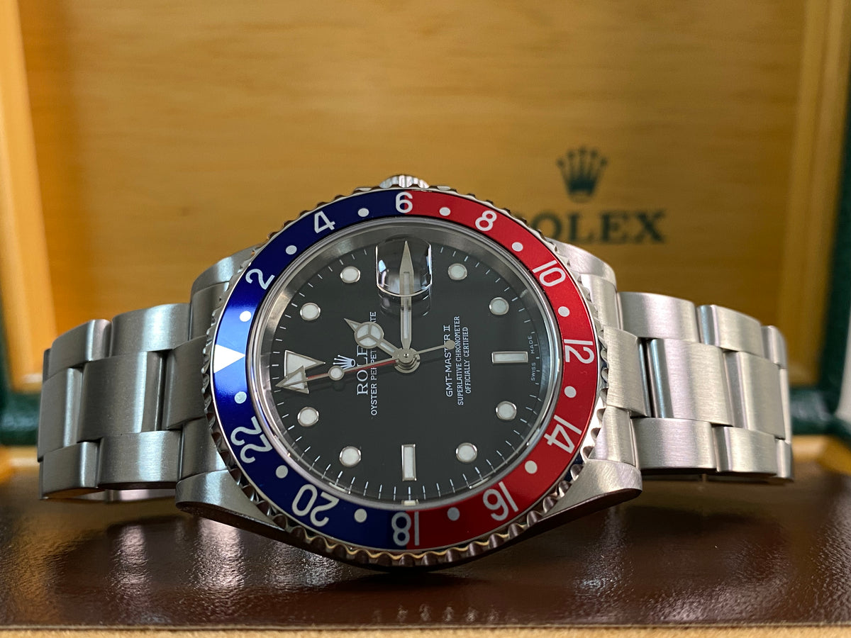 Rolex Steel GMT-Master II -  D serial - "Pepsi" No Holes Case - SEL - Oyster Bracelet - 16710T