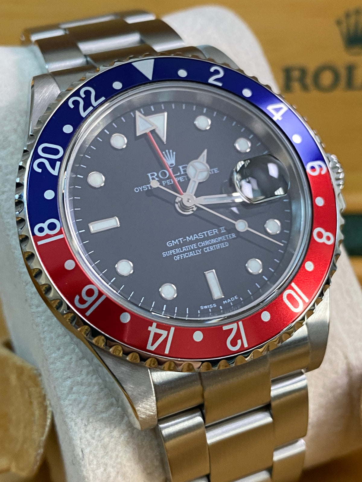 Rolex Steel GMT-Master II -  D serial - "Pepsi" No Holes Case - SEL - Oyster Bracelet - 16710T