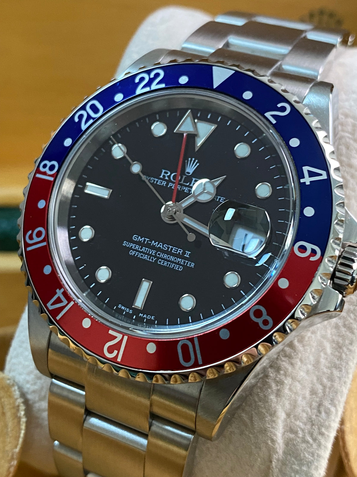 Rolex Steel GMT-Master II -  D serial - "Pepsi" No Holes Case - SEL - Oyster Bracelet - 16710T