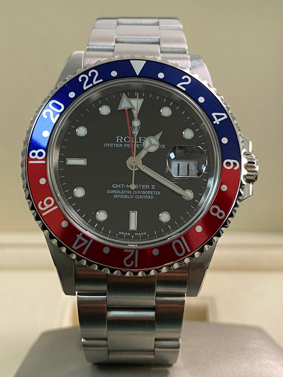 Rolex Steel GMT-Master II -  D serial - "Pepsi" No Holes Case - SEL - Oyster Bracelet - 16710T