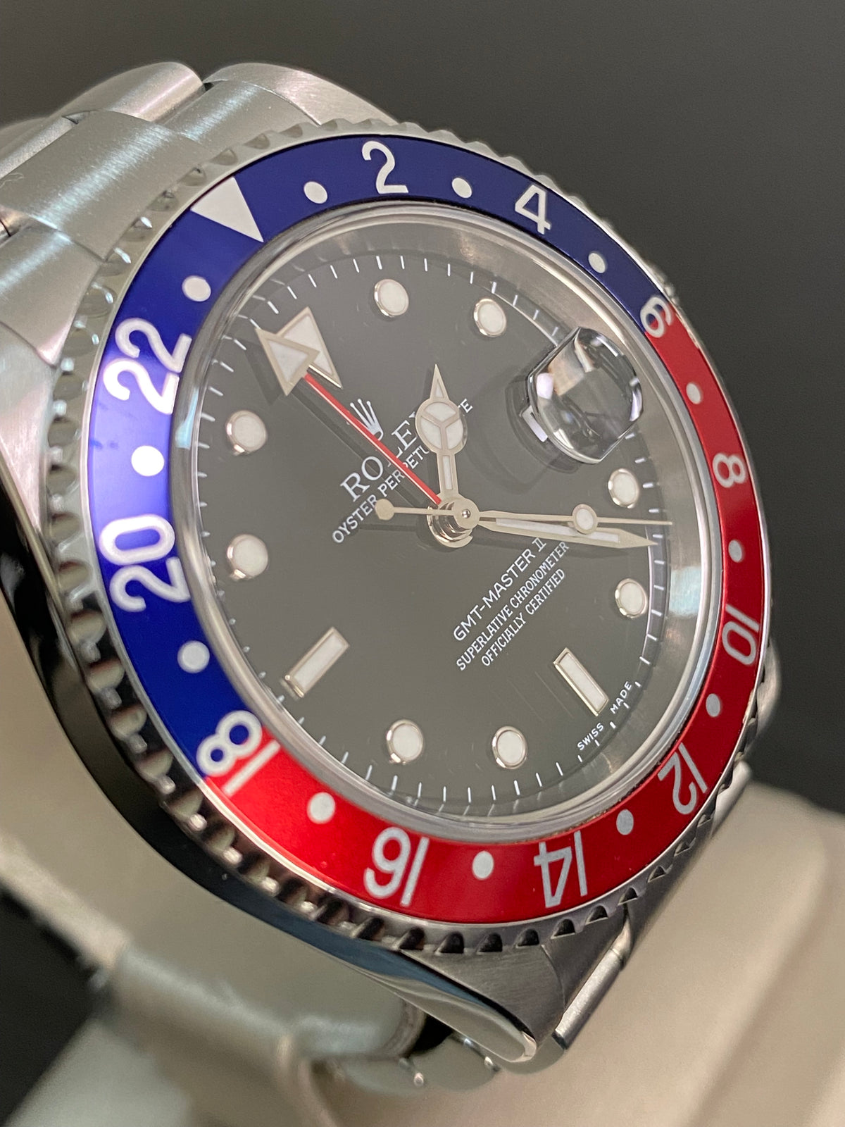 Rolex Steel GMT-Master II -  D serial - "Pepsi" No Holes Case - SEL - Oyster Bracelet - 16710T