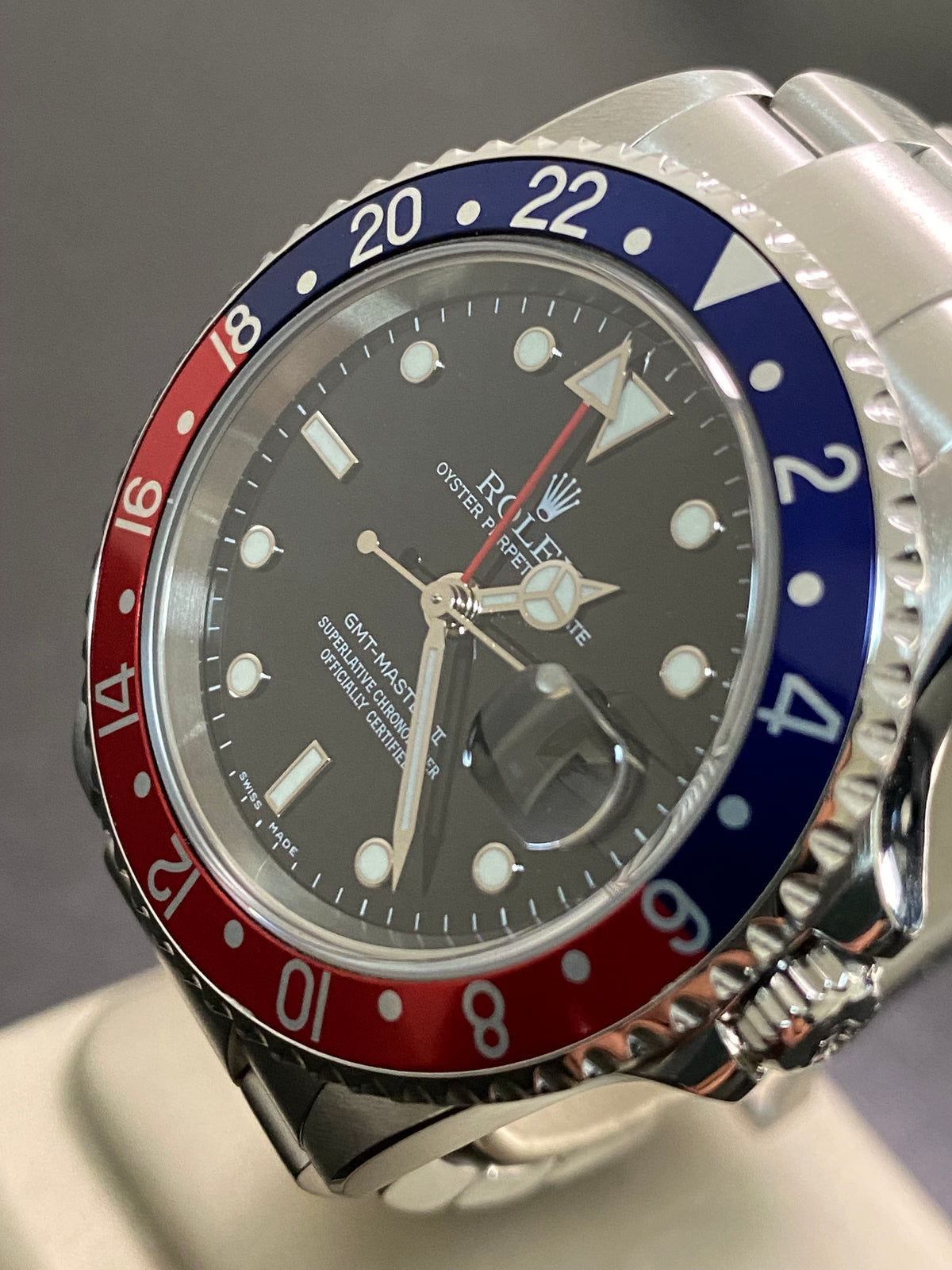 Rolex Steel GMT-Master II -  D serial - "Pepsi" No Holes Case - SEL - Oyster Bracelet - 16710T