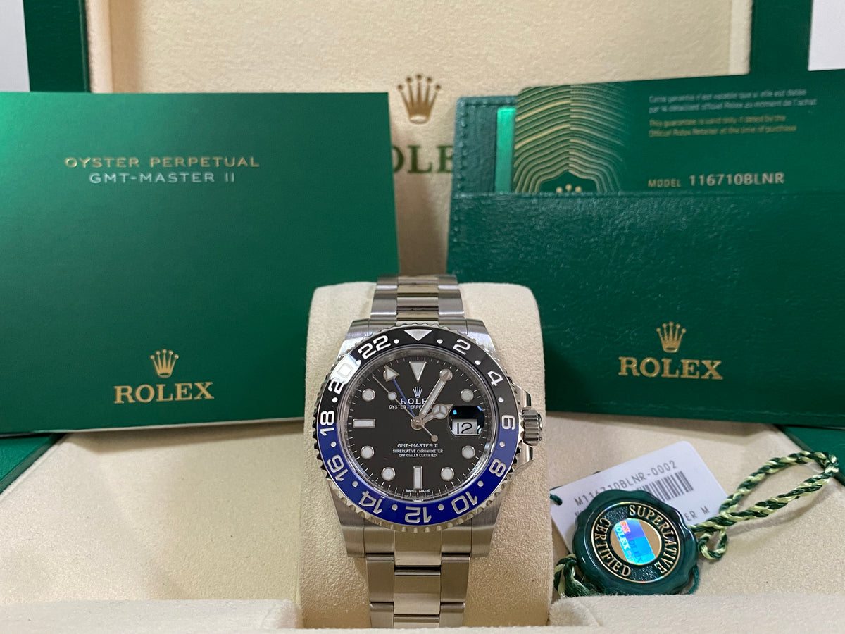 Rolex Steel GMT-Master II - 2020 - "Batman" - Black Dial - Oyster Bracelet - 116710BLNR NEW STYLE CARD