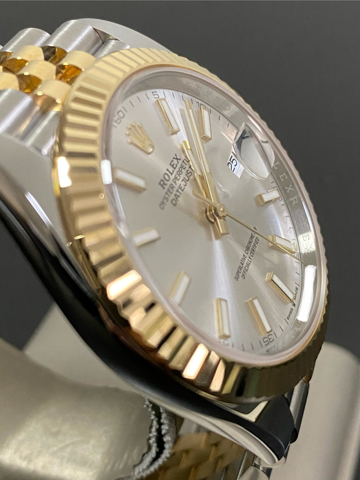 Rolex Steel and Yellow Gold Datejust 41 - Fluted Bezel - Silver Index Dial - Jubilee Bracelet - 126333