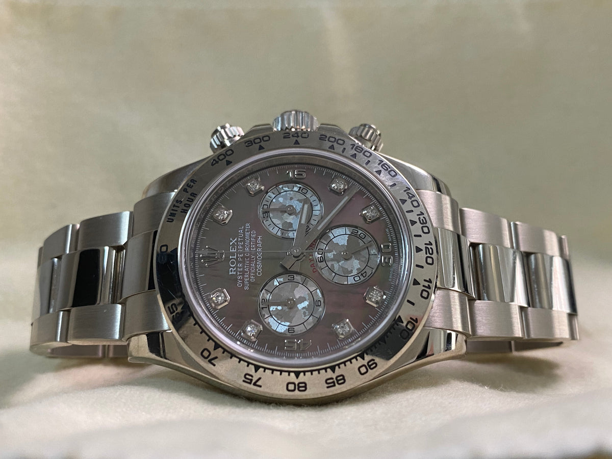 Rolex White Gold Cosmograph Daytona - 2016 - Tahitian Mother-Of-Pearl Diamond Dial - 116509 *UNPOLISHED*