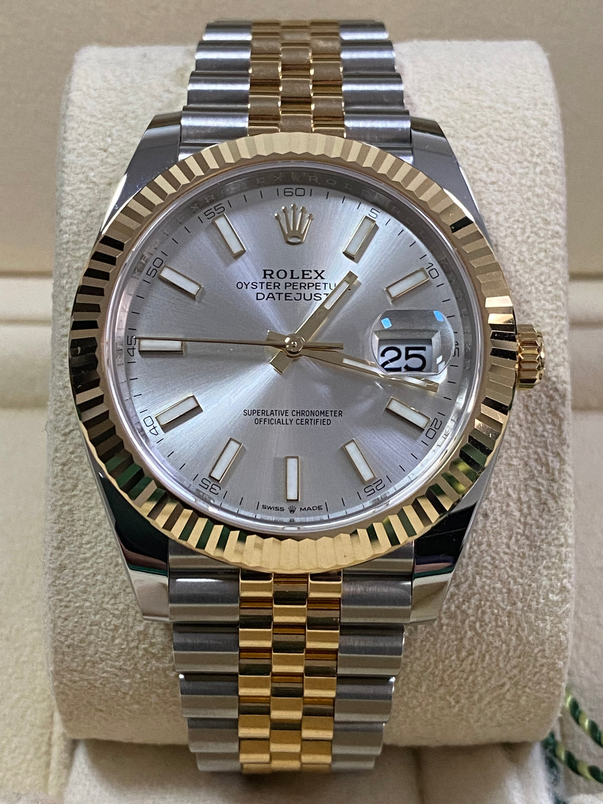 Rolex Steel and Yellow Gold Datejust 41 - Fluted Bezel - Silver Index Dial - Jubilee Bracelet - 126333