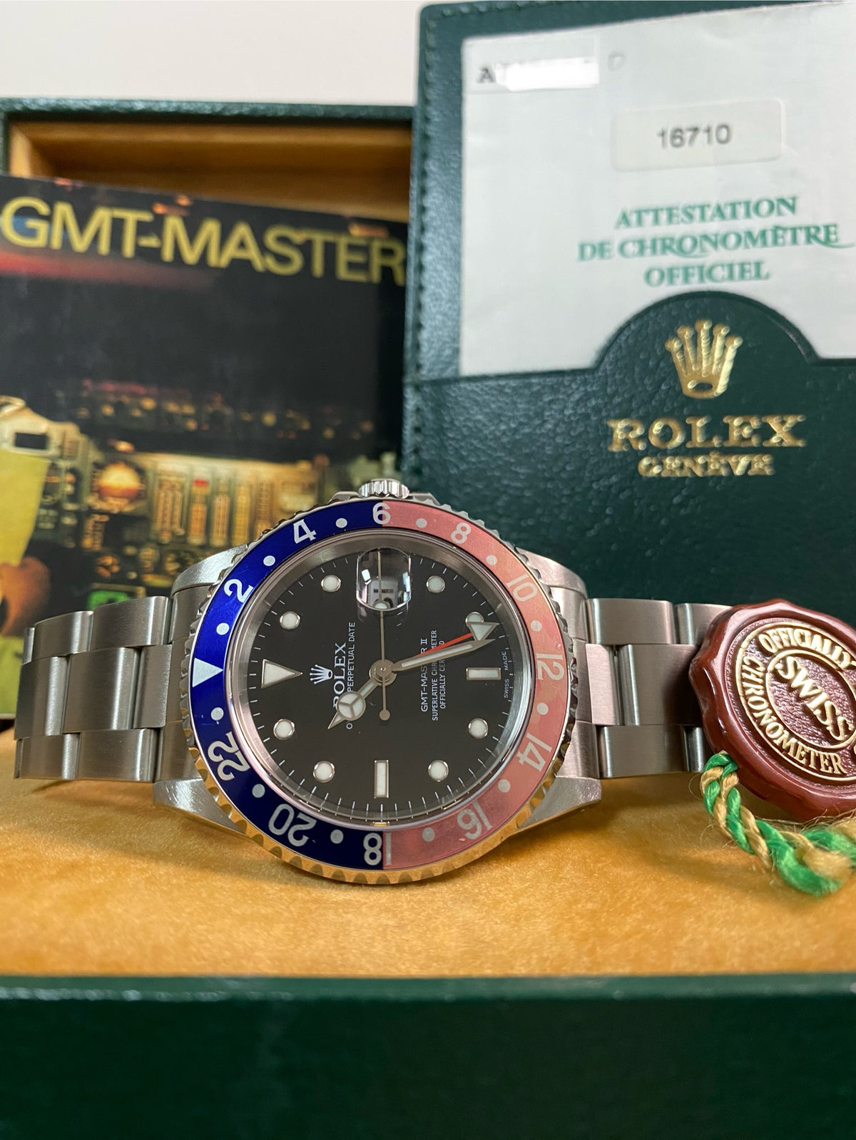 Rolex Steel GMT-Master II -  A serial - "Pepsi" Ghost Bezel - Oyster Bracelet - 16710 *FULL SET*