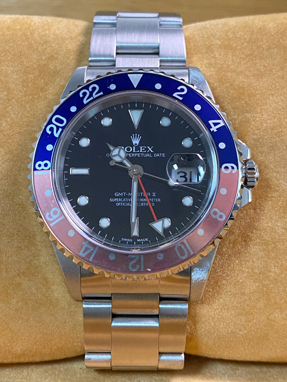 Rolex Steel GMT-Master II -  A serial - "Pepsi" Ghost Bezel - Oyster Bracelet - 16710 *FULL SET*