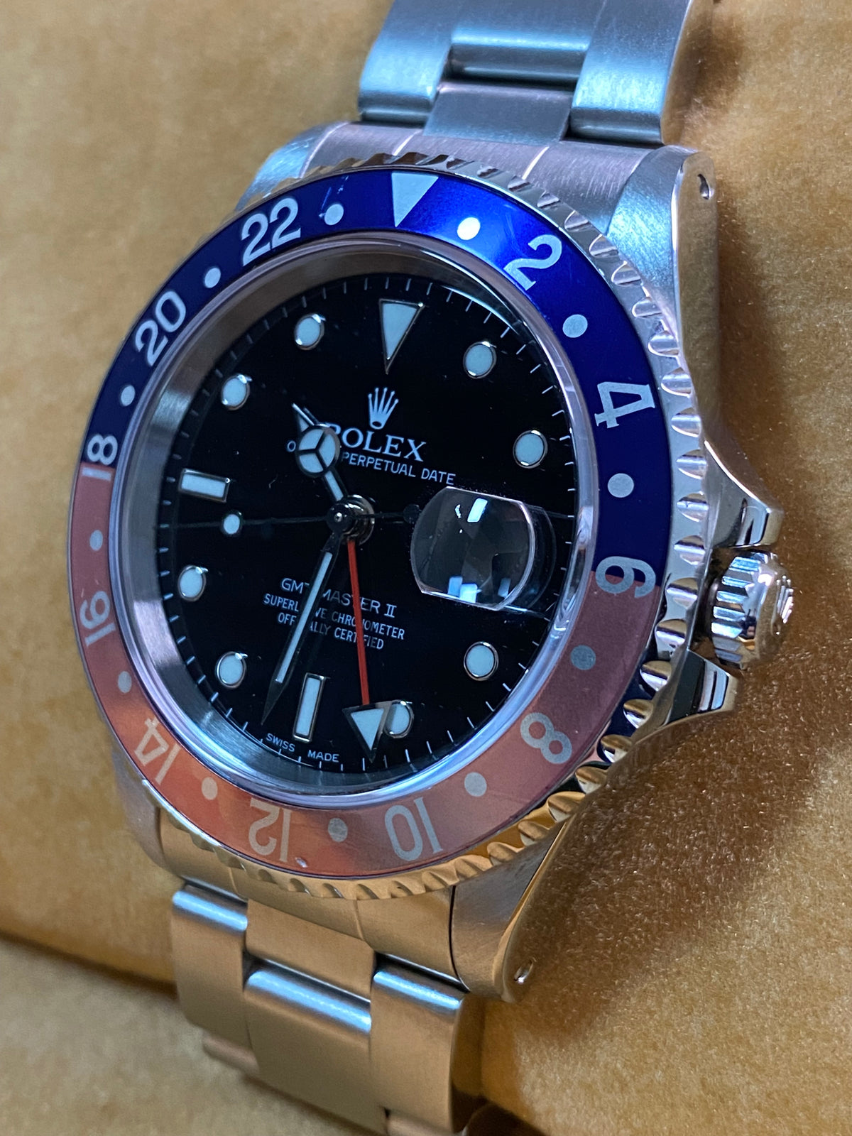 Rolex Steel GMT-Master II -  A serial - "Pepsi" Ghost Bezel - Oyster Bracelet - 16710 *FULL SET*