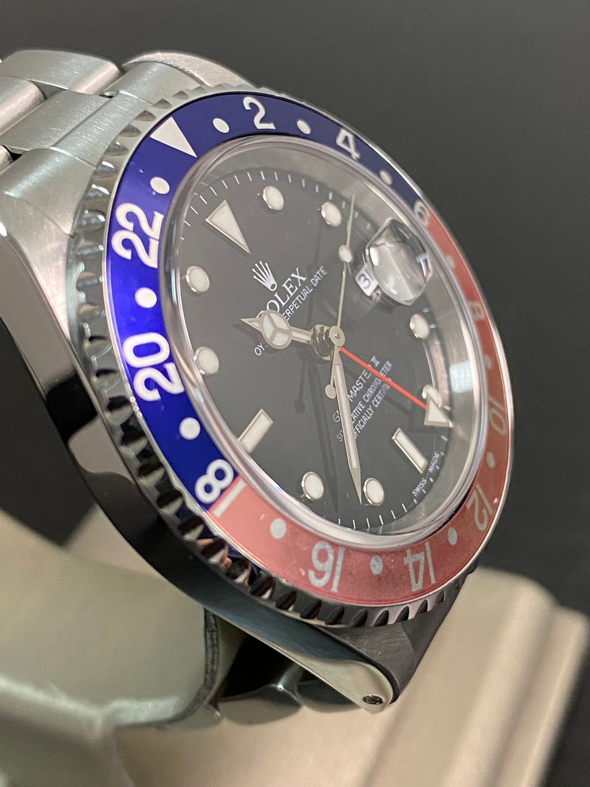 Rolex Steel GMT-Master II -  A serial - "Pepsi" Ghost Bezel - Oyster Bracelet - 16710 *FULL SET*