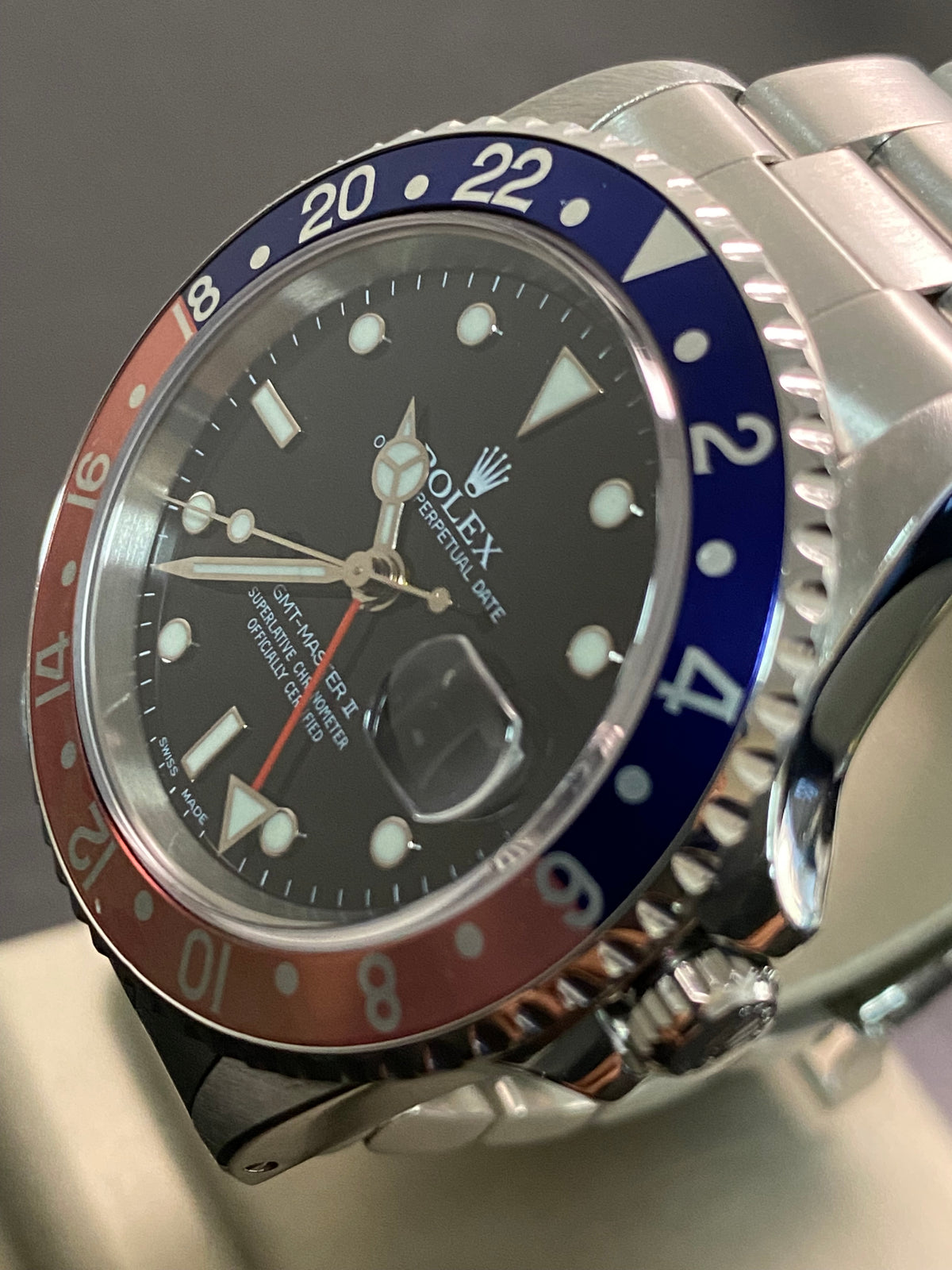 Rolex Steel GMT-Master II -  A serial - "Pepsi" Ghost Bezel - Oyster Bracelet - 16710 *FULL SET*