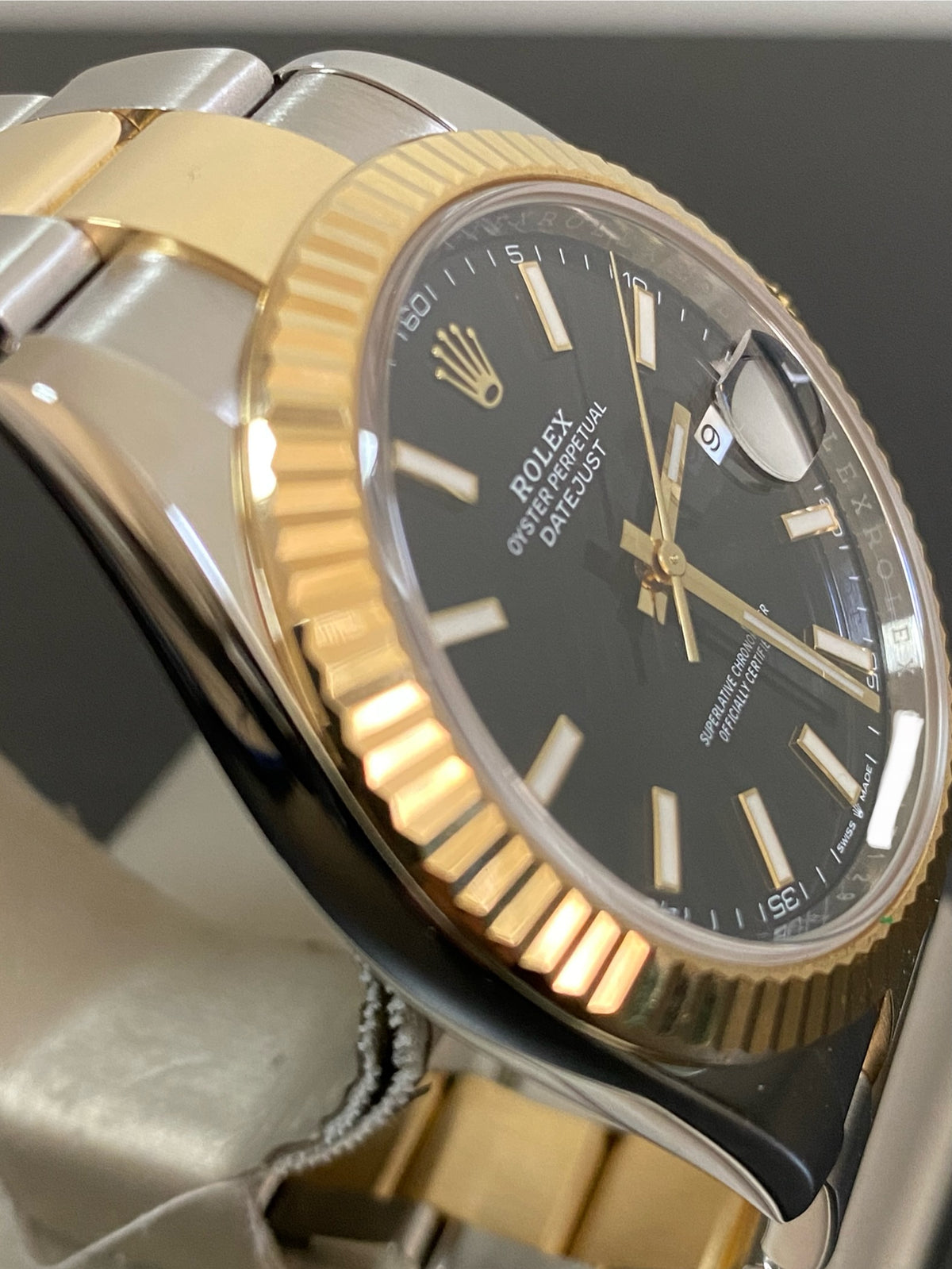 Rolex Steel and Yellow Gold Datejust 41 - 2021 - Fluted Bezel - Black Index Dial - Oyster Bracelet - 126333