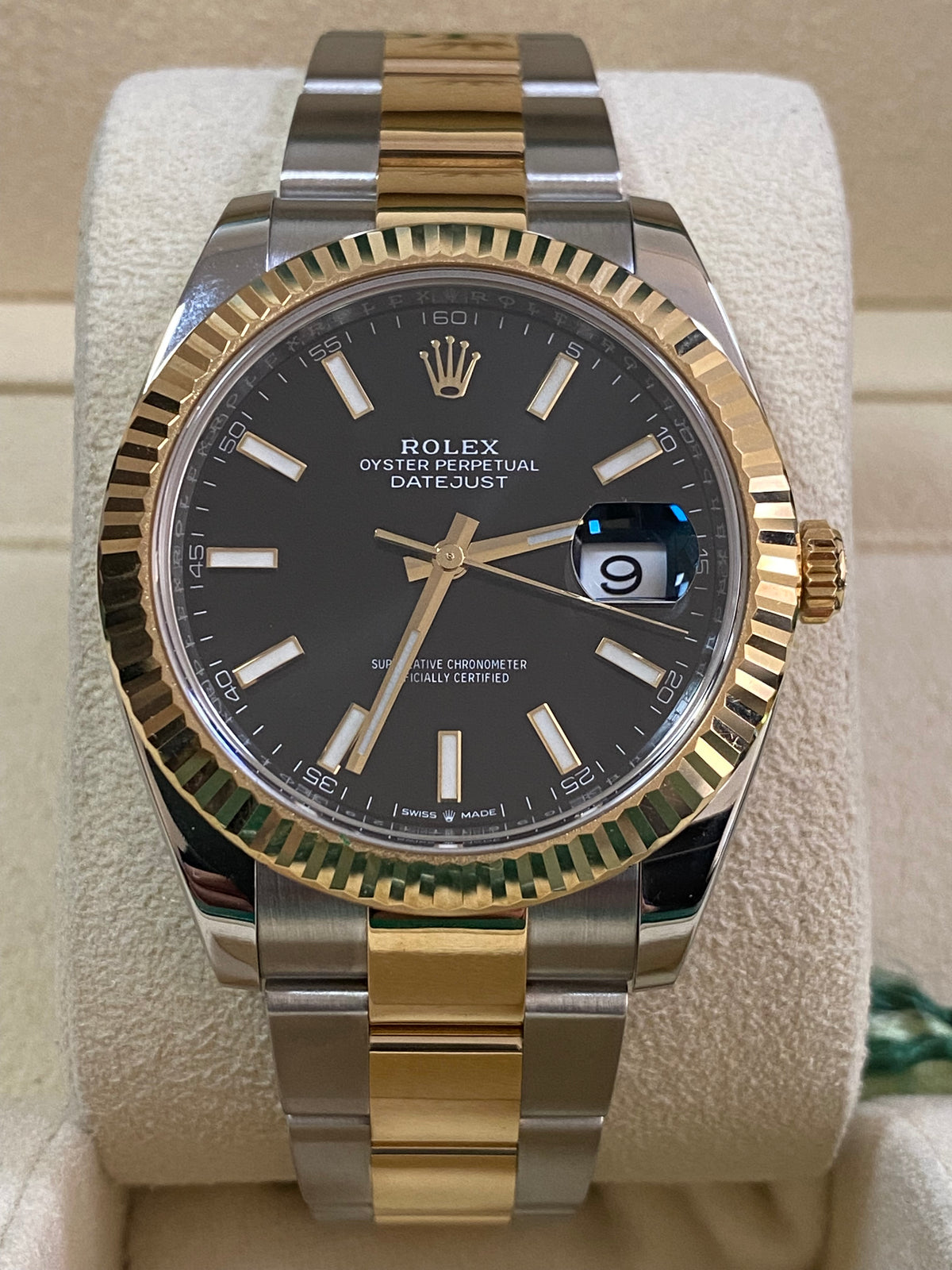 Rolex Steel and Yellow Gold Datejust 41 - 2021 - Fluted Bezel - Black Index Dial - Oyster Bracelet - 126333