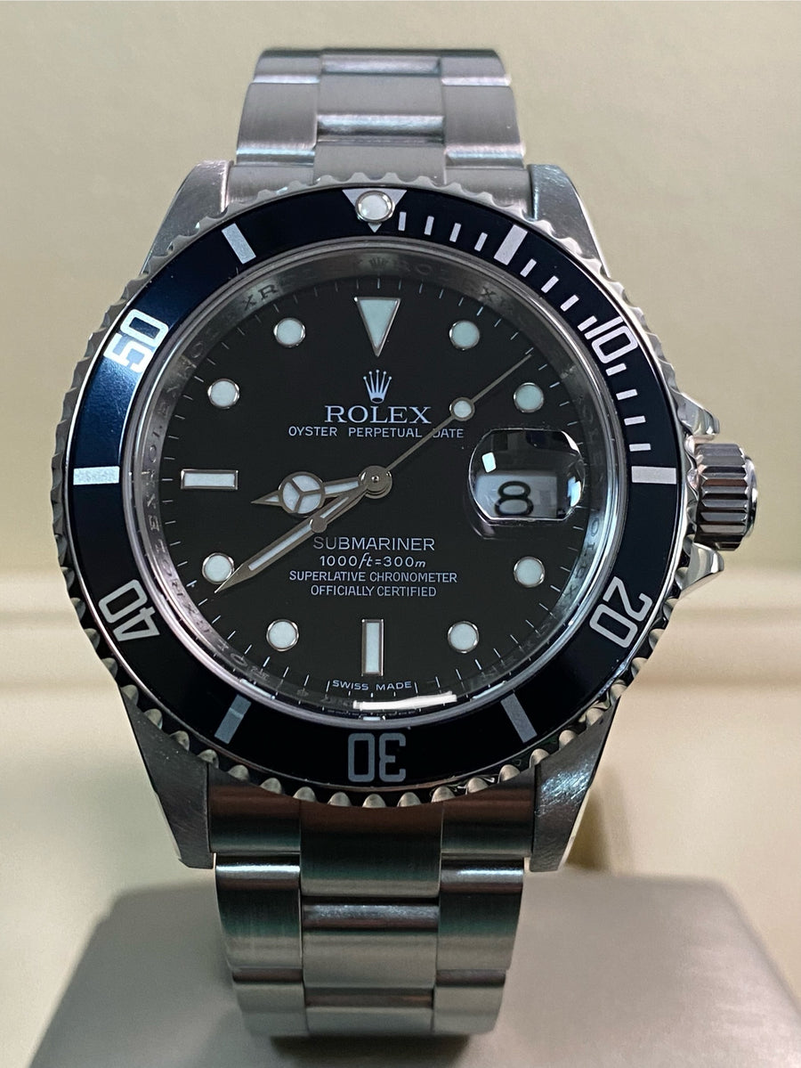 Rolex Steel Submariner Date - 2008 - Pre-Ceramic Bezel - Black Dial - 16610 *FULL SET*