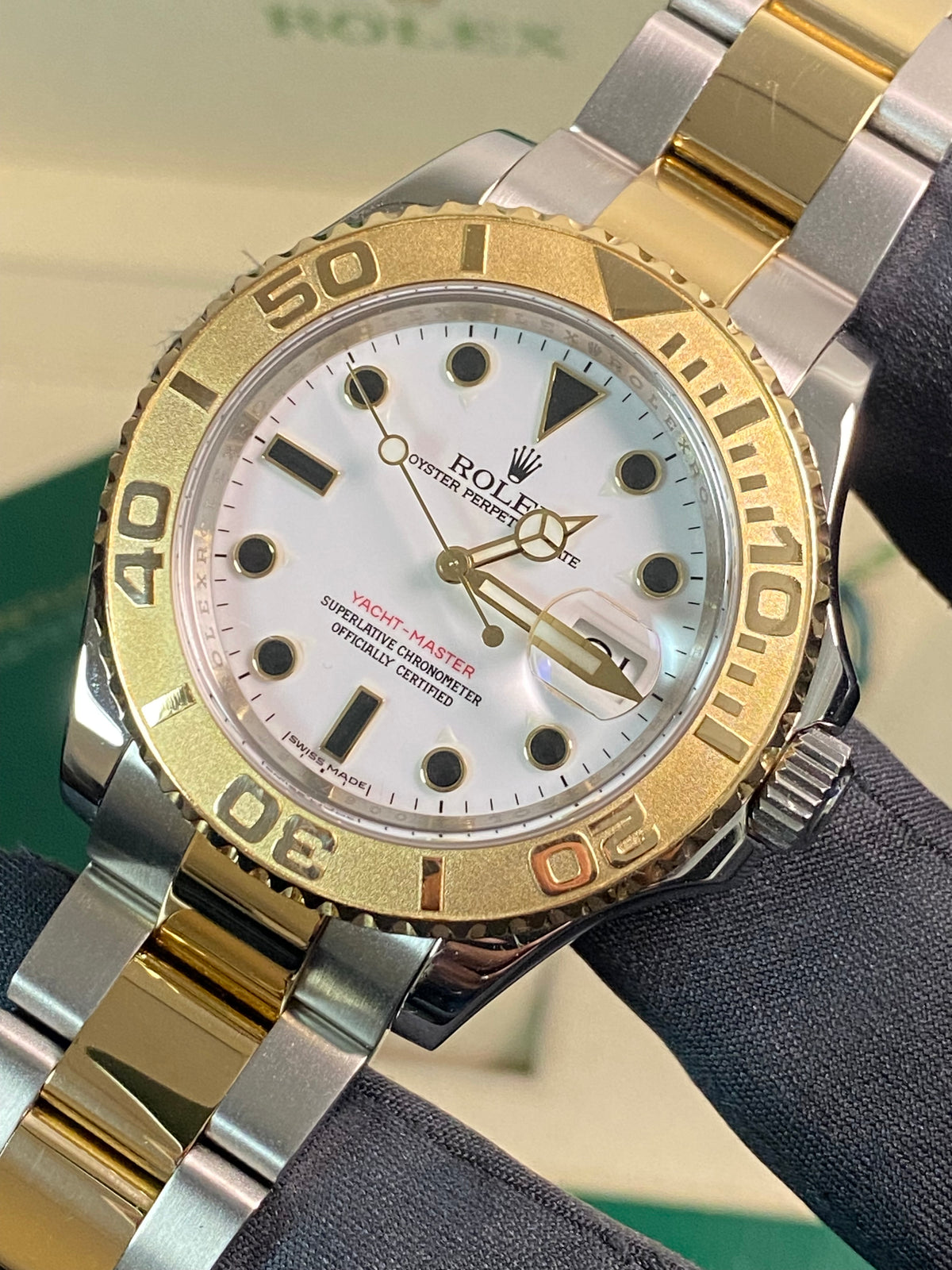 Rolex Steel and Yellow Gold Yacht-Master 40 - White Dial - 16623