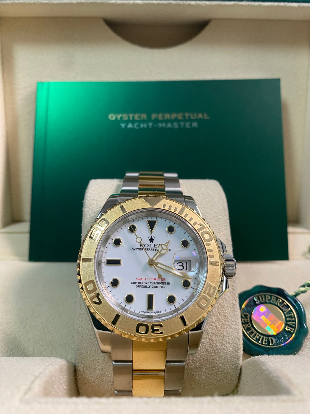 Rolex Steel and Yellow Gold Yacht-Master 40 - White Dial - 16623