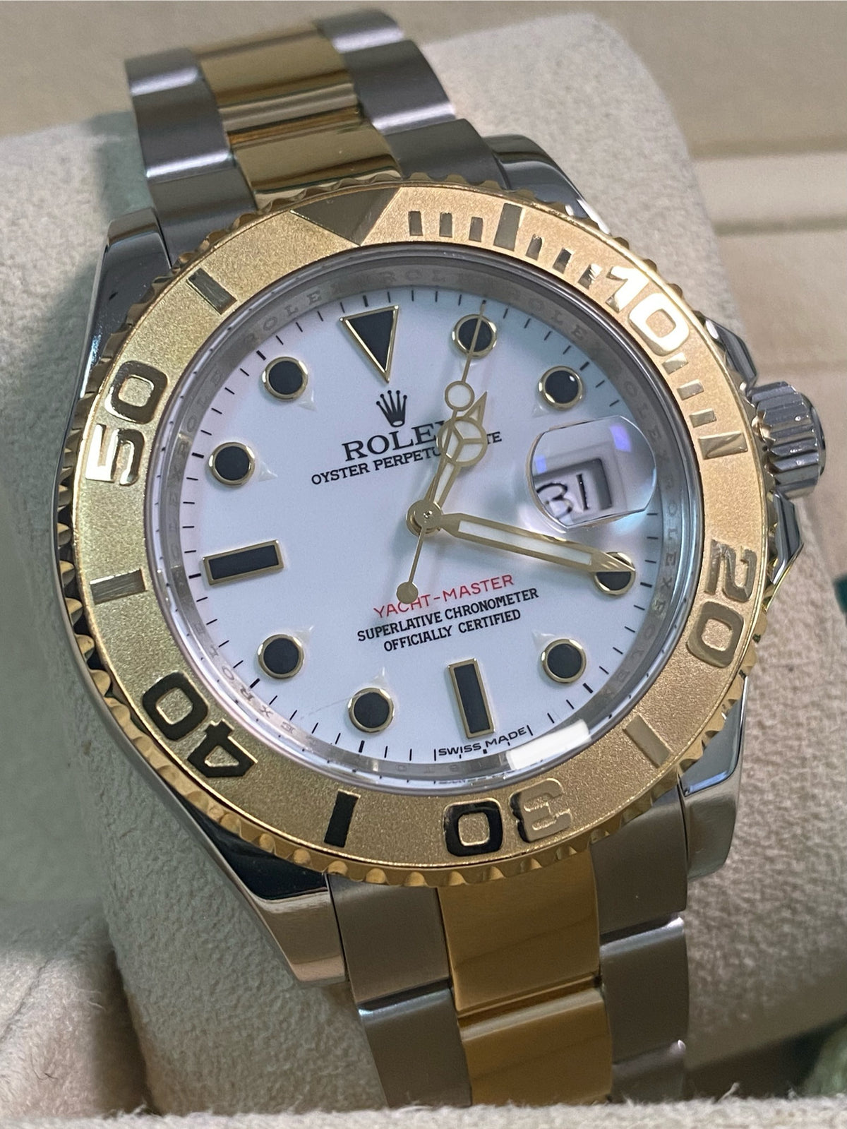 Rolex Steel and Yellow Gold Yacht-Master 40 - White Dial - 16623