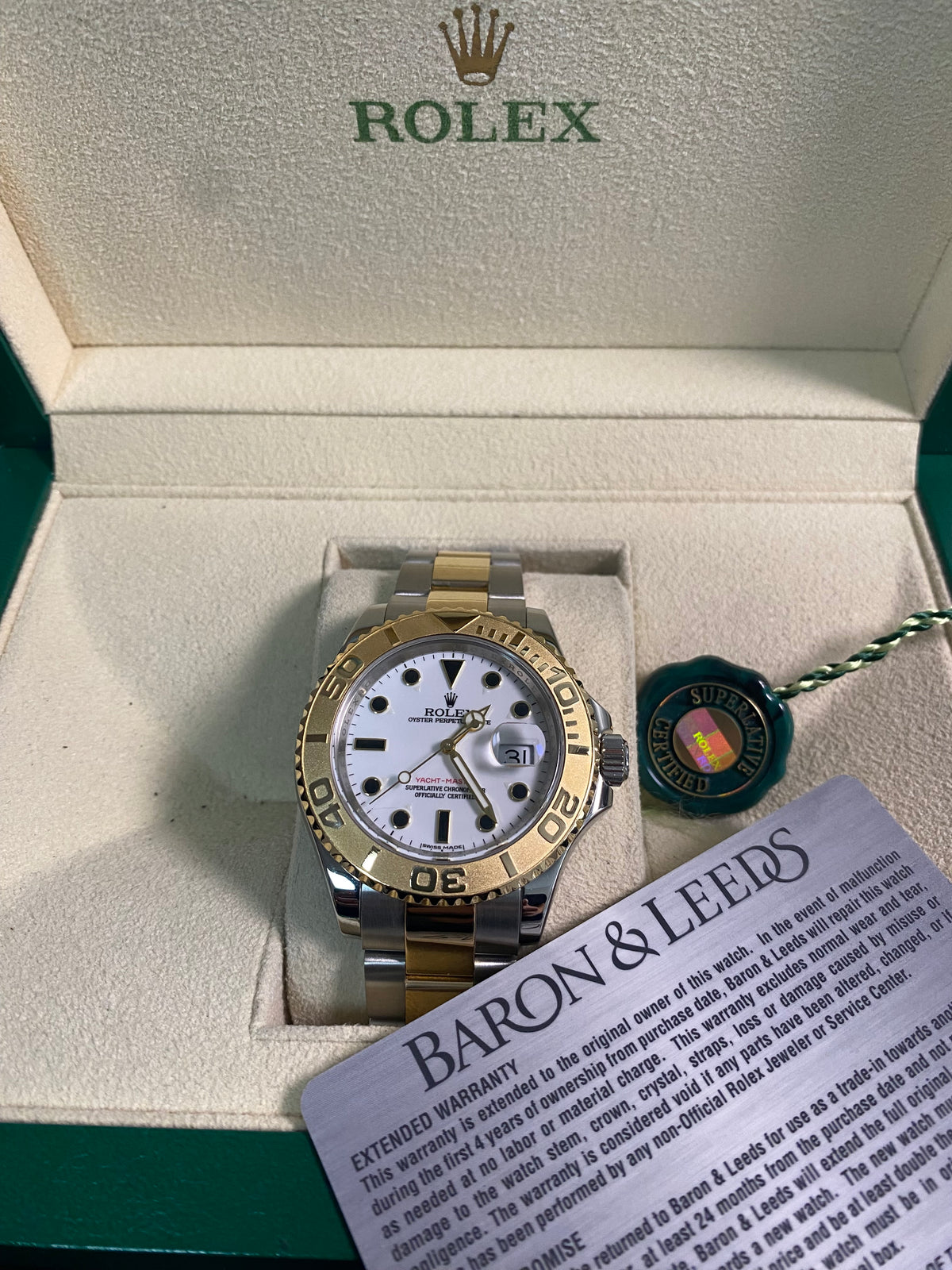 Rolex Steel and Yellow Gold Yacht-Master 40 - White Dial - 16623