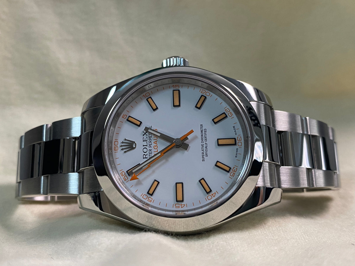 Rolex Milgauss - 2014 - White Dial & Orange Accents - 116400 *FULL SET*