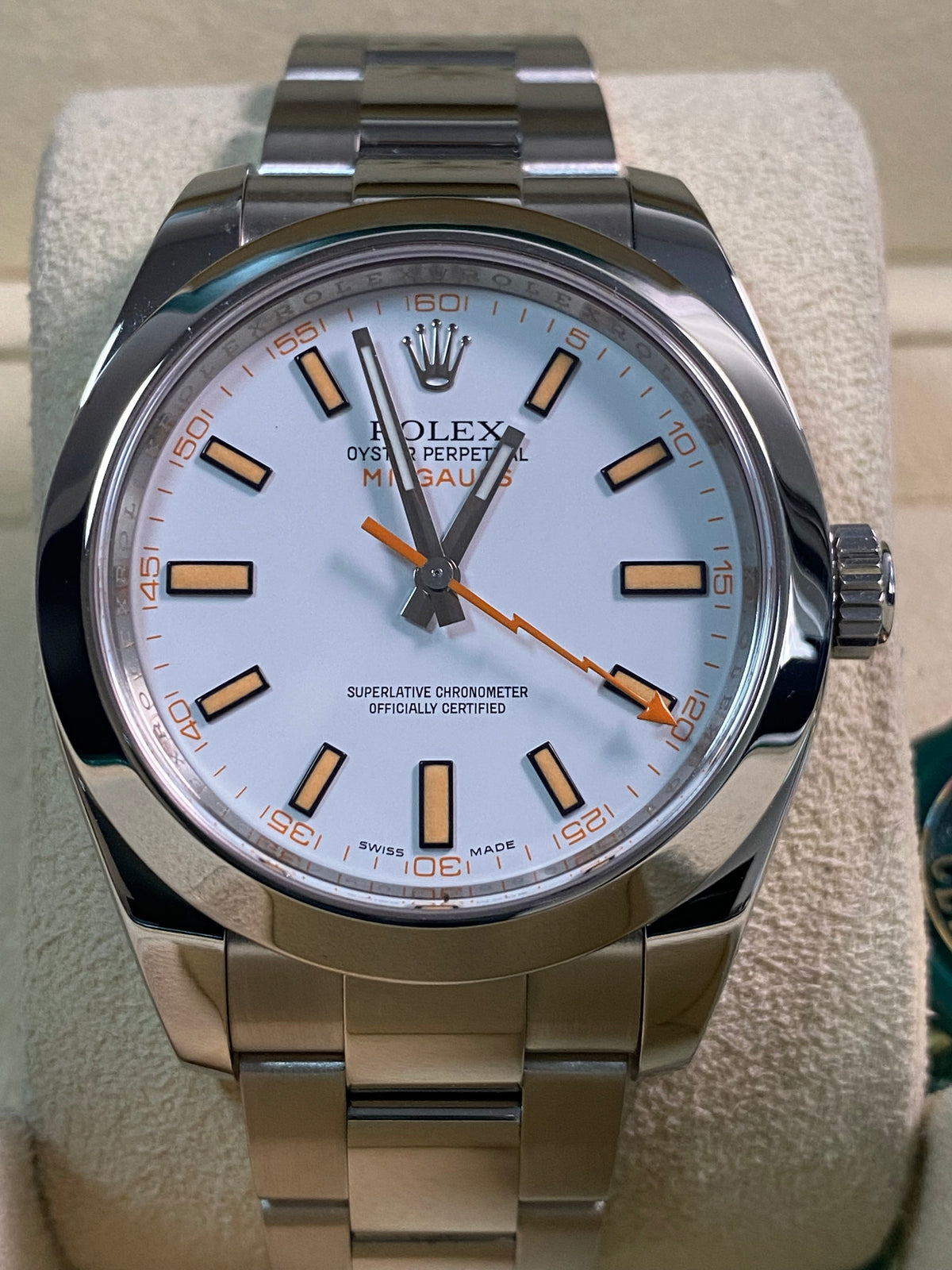 Rolex Milgauss - 2014 - White Dial & Orange Accents - 116400 *FULL SET*