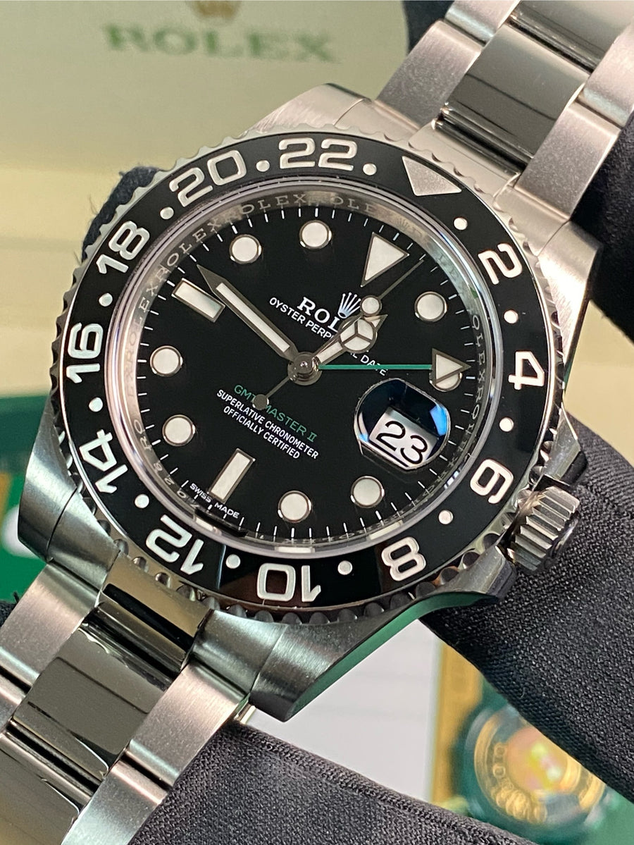 Rolex Steel GMT-Master II - 2018 - Black Bezel - Black Dial - Oyster Bracelet - 116710LN *FULL SET*