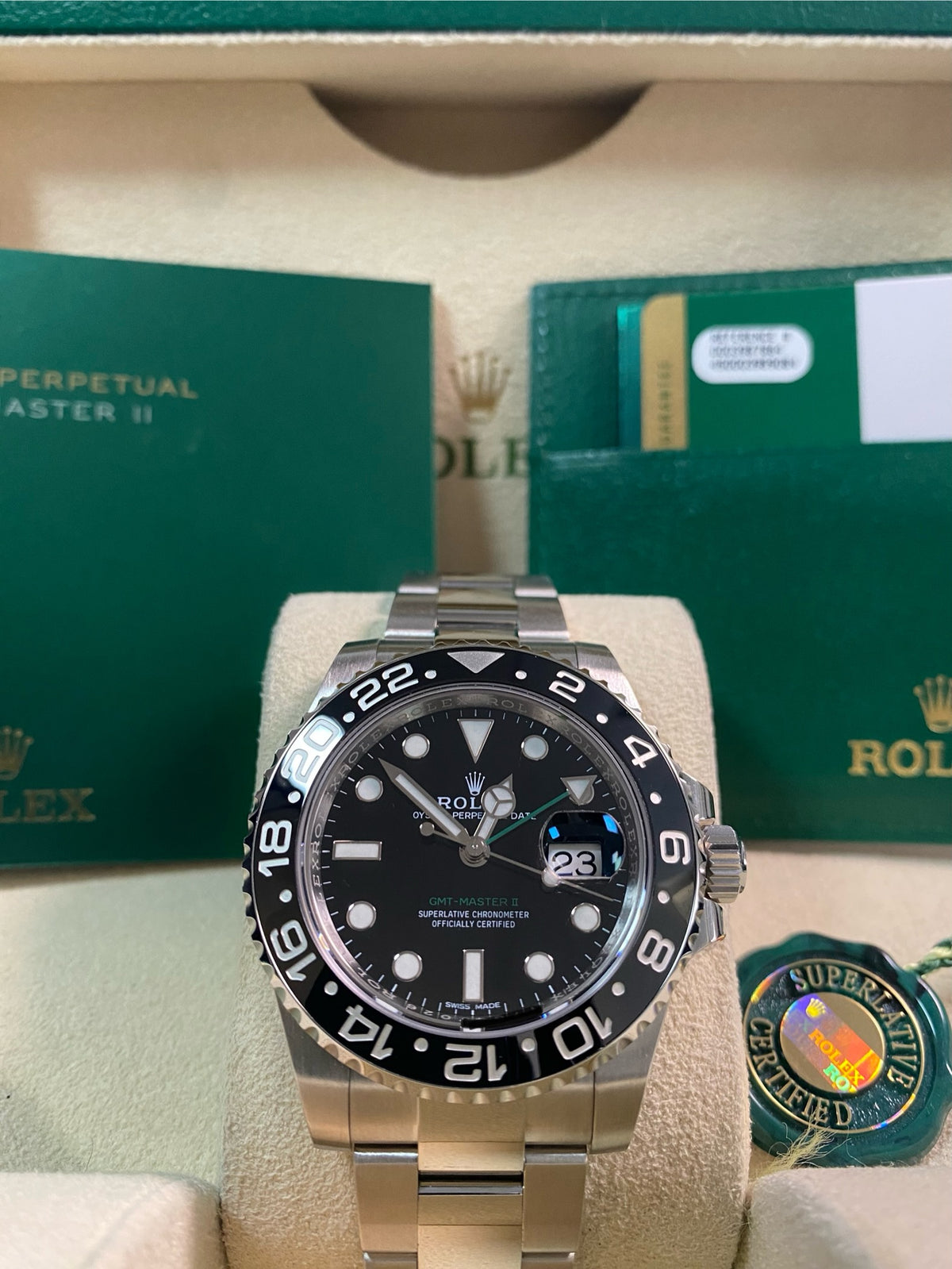 Rolex Steel GMT-Master II - 2018 - Black Bezel - Black Dial - Oyster Bracelet - 116710LN *FULL SET*