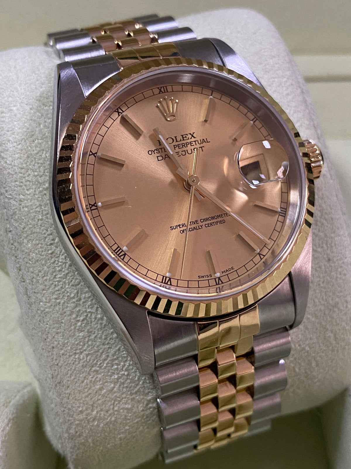 Rolex Steel and Yellow Gold Datejust 36 - P Serial - Fluted Bezel - Champagne Index Dial - Jubilee Bracelet - 16233
