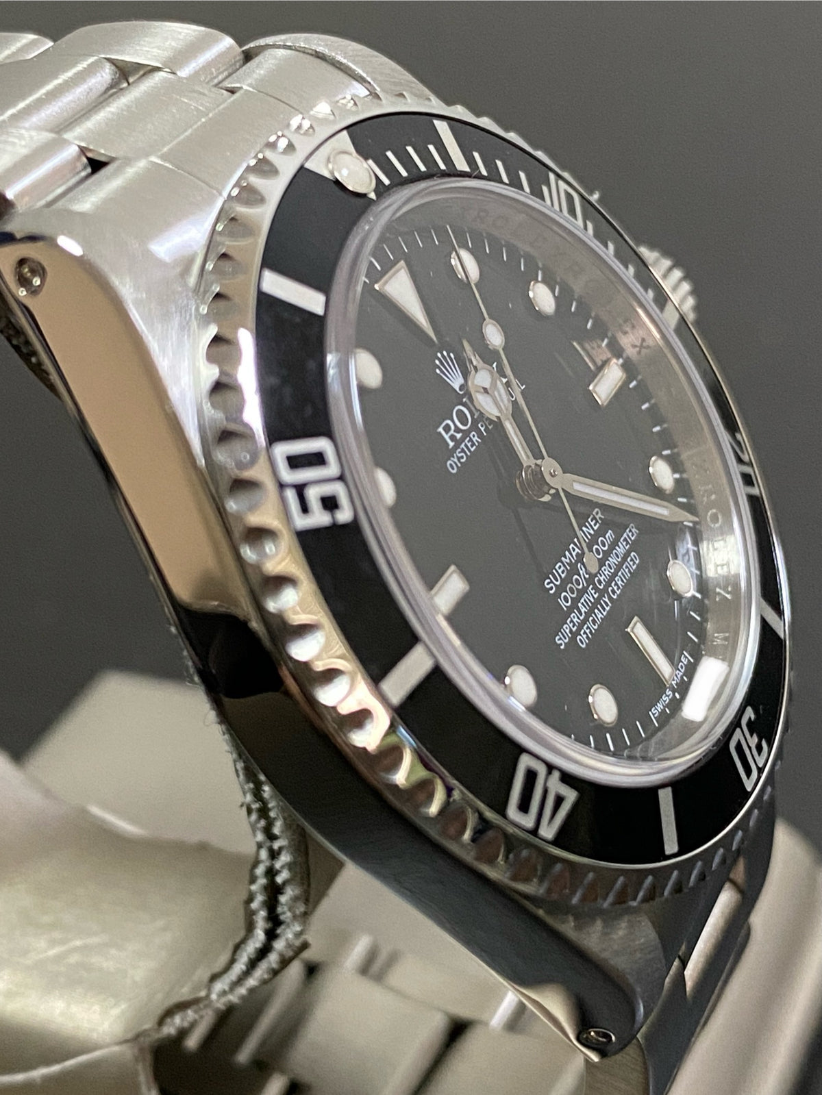 Rolex Steel No-Date Submariner - M serial - Pre Ceramic Bezel - Black Dial - 14060M