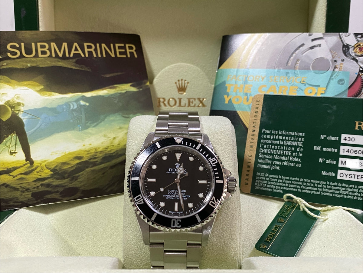 Rolex Steel No-Date Submariner - M serial - Pre Ceramic Bezel - Black Dial - 14060M