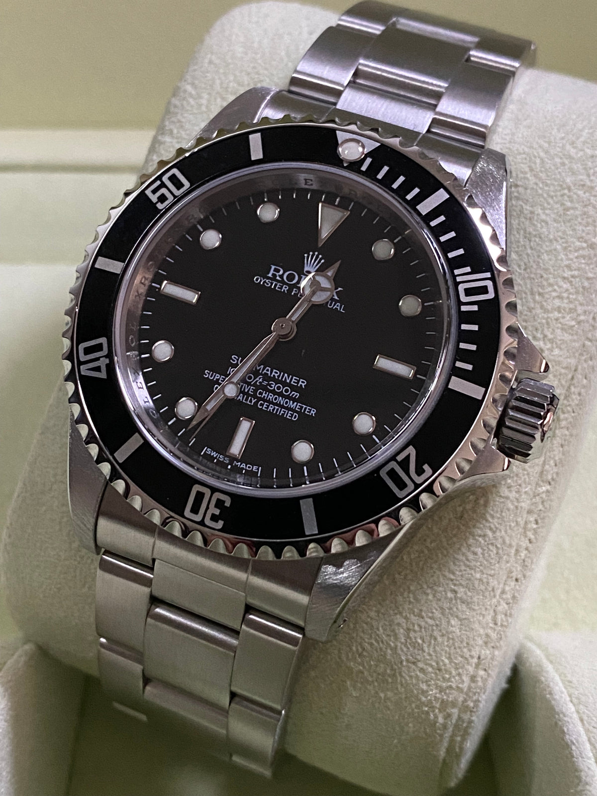 Rolex Steel No-Date Submariner - M serial - Pre Ceramic Bezel - Black Dial - 14060M