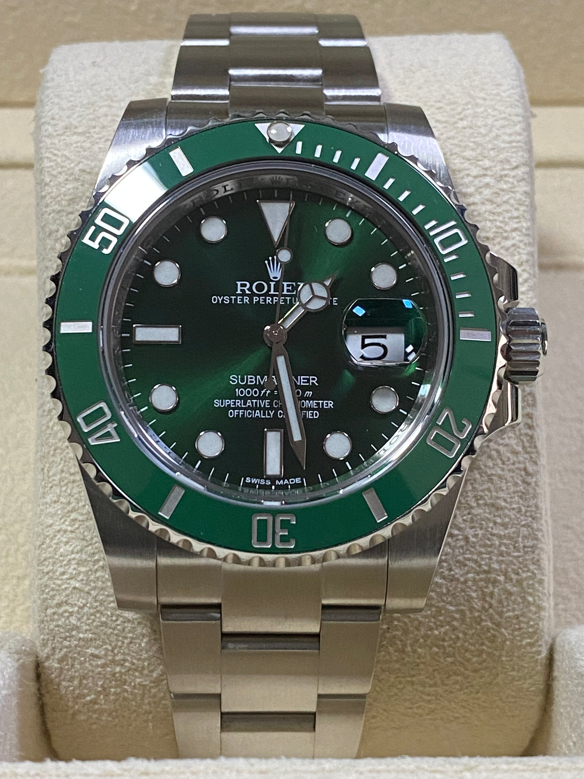 Rolex Steel Submariner Date - 2013 - "HULK" - 116610LV COMPLETE SET