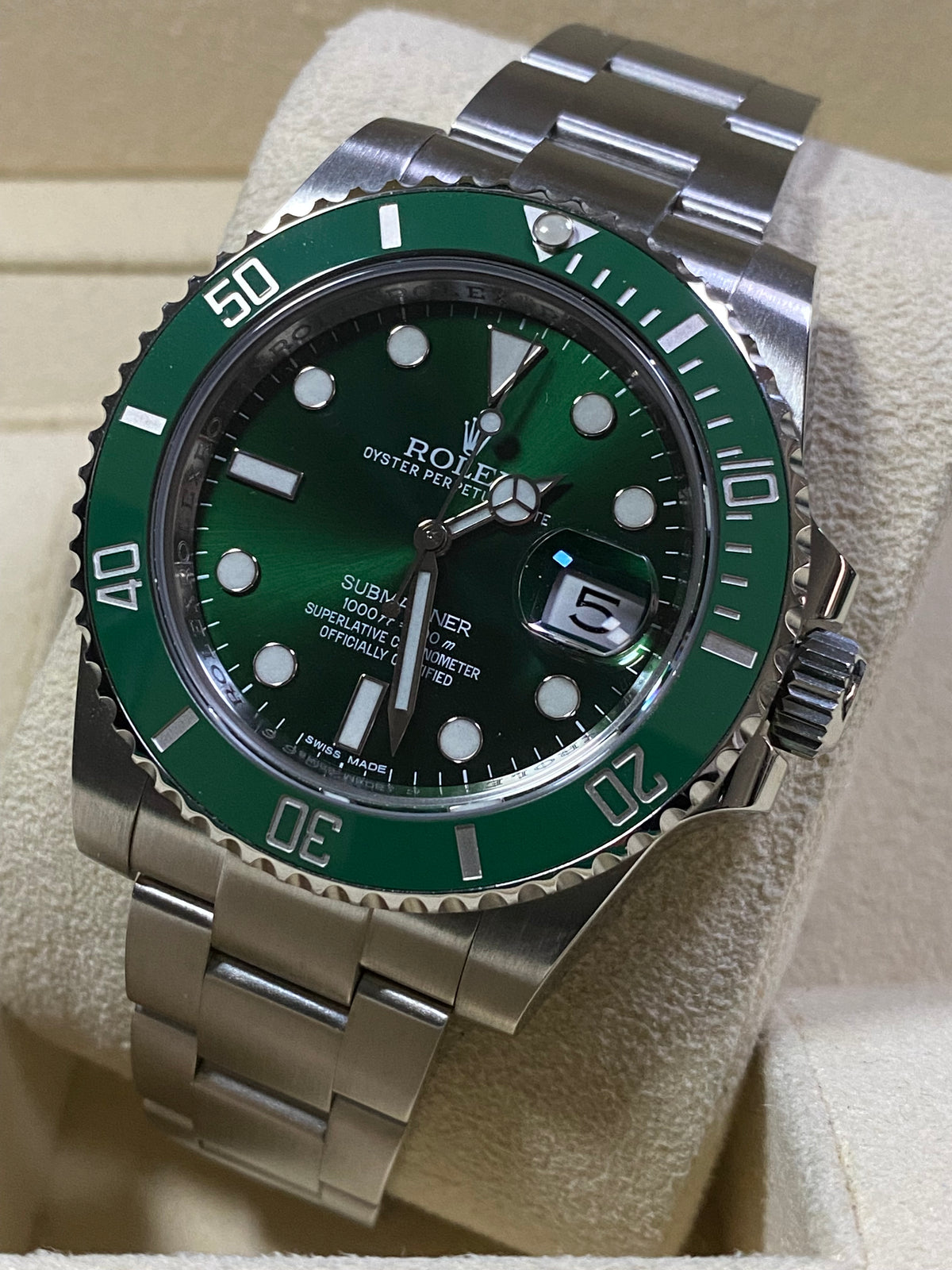 Rolex Steel Submariner Date - 2013 - "HULK" - 116610LV COMPLETE SET