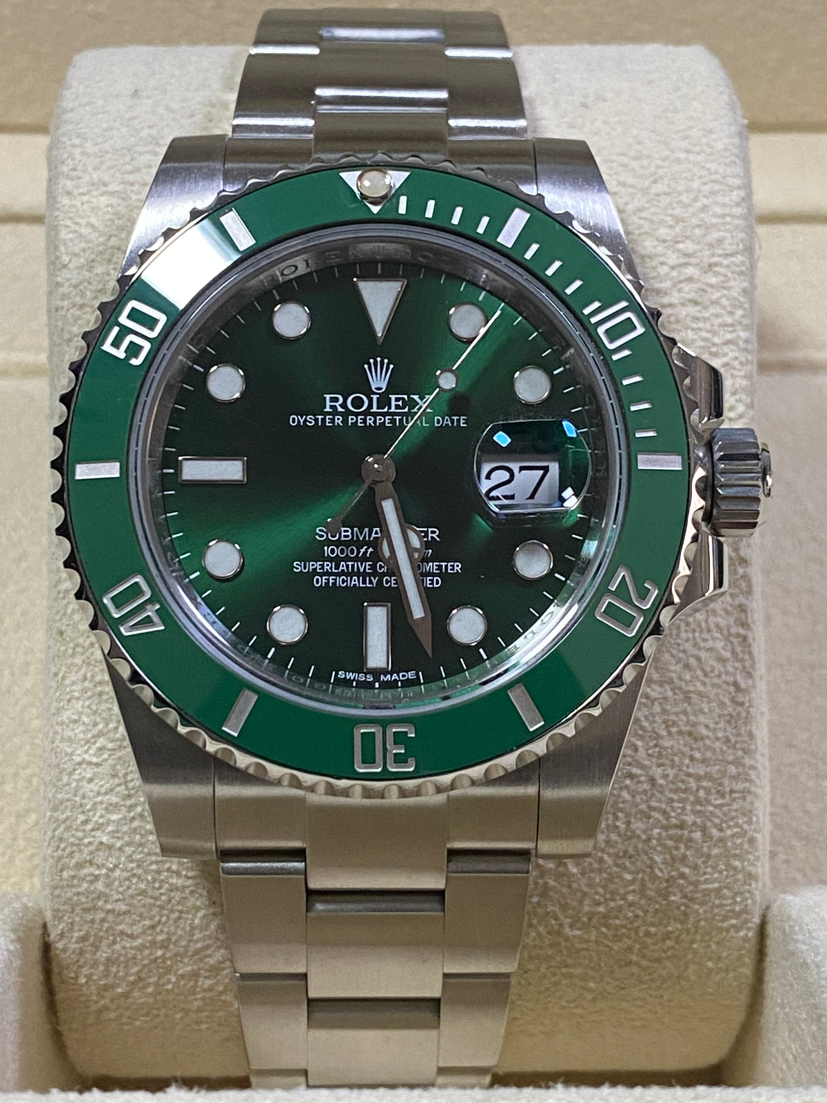 Rolex Steel Submariner Date - 2015 - "HULK" - 116610LV COMPLETE SET