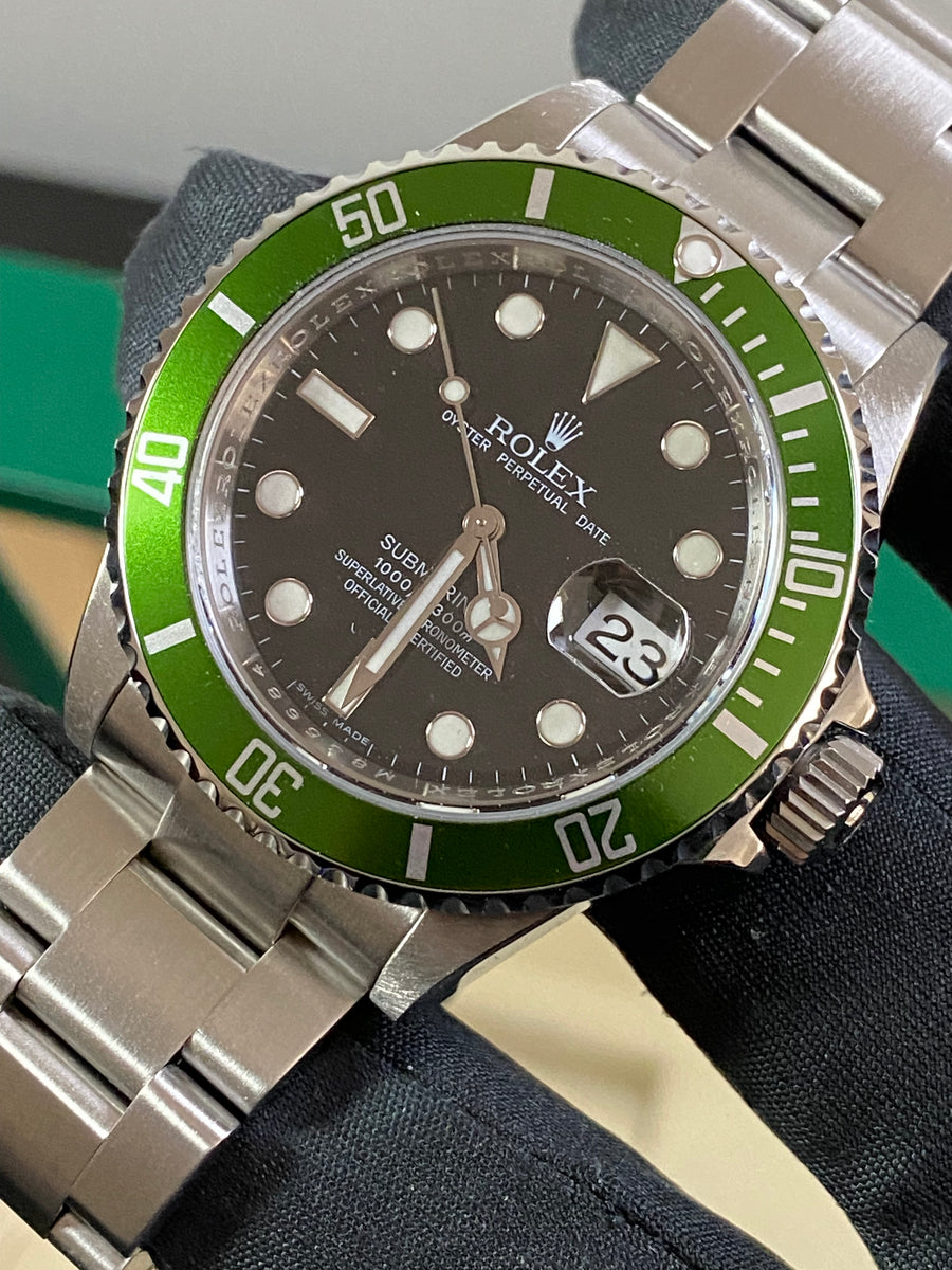 Rolex Steel Submariner Date - 2009 - "Kermit" - Black Dial - 16610LV FULL SET