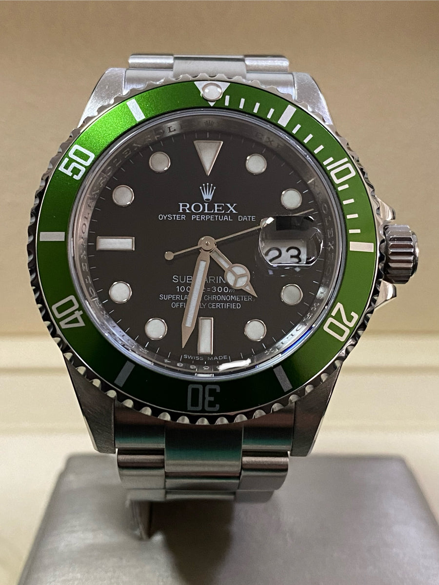 Rolex Steel Submariner Date - 2009 - "Kermit" - Black Dial - 16610LV FULL SET