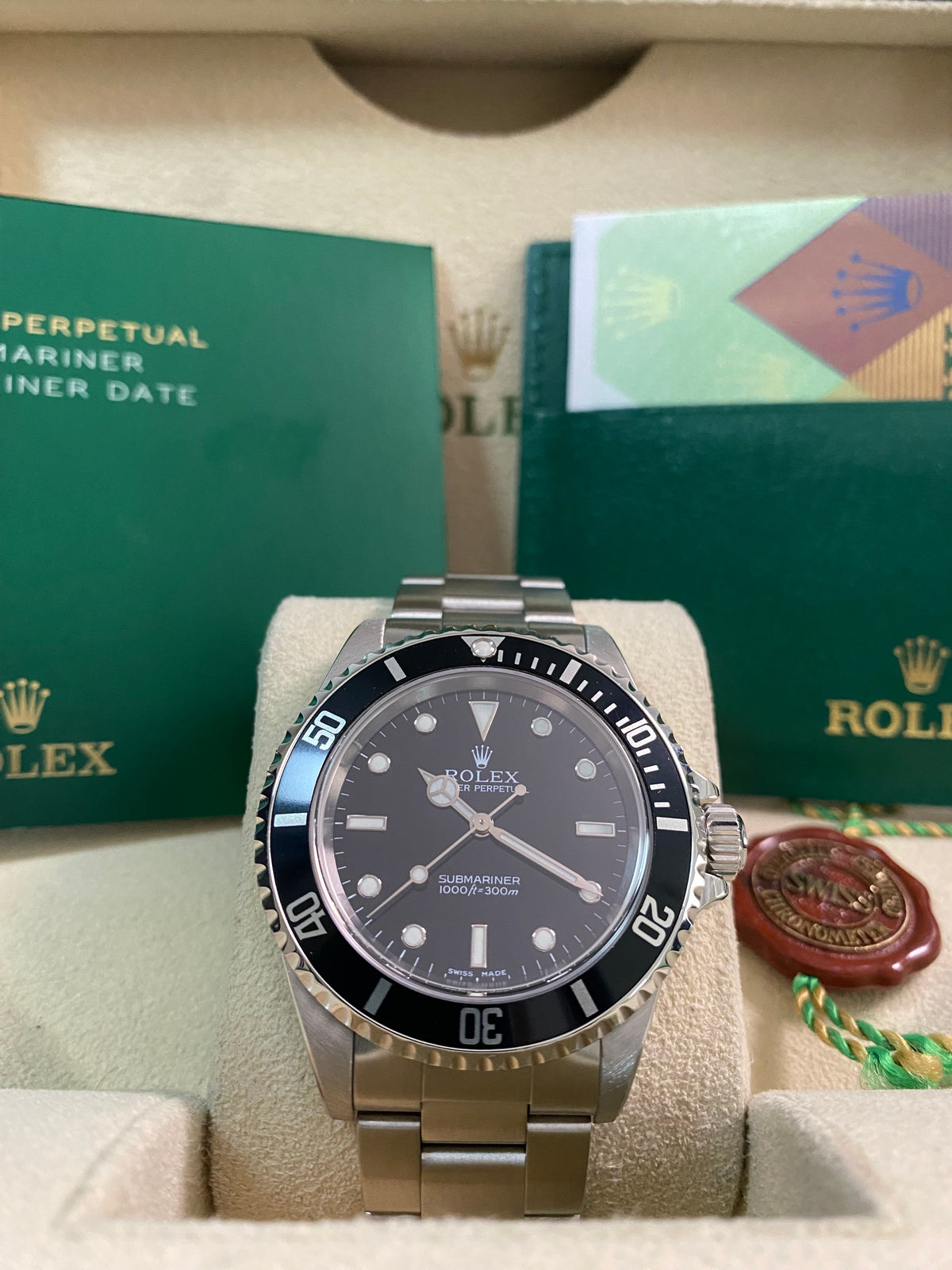 Rolex Steel No Date Submariner - Y serial - Pre Ceramic Bezel - Black Dial - 14060M *FULL SET*