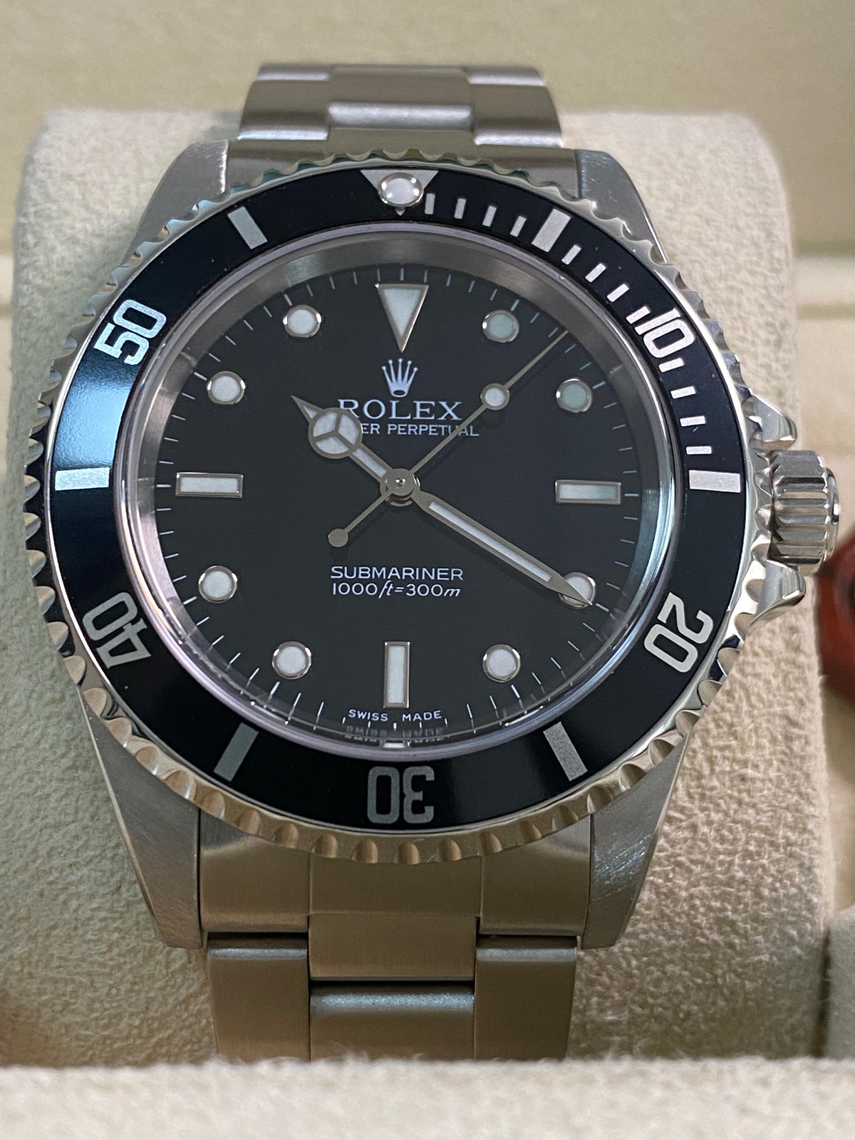 Rolex Steel No Date Submariner - Y serial - Pre Ceramic Bezel - Black Dial - 14060M *FULL SET*