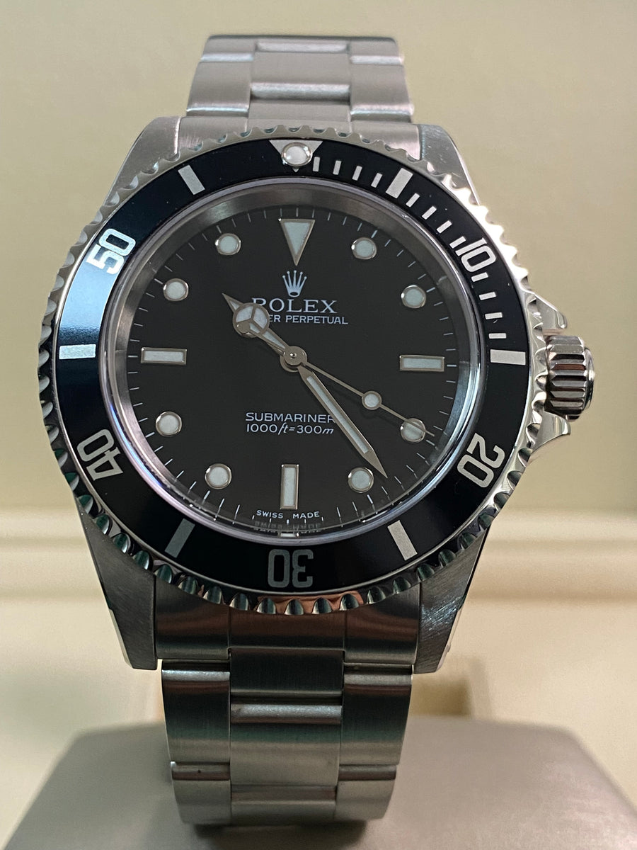 Rolex Steel No Date Submariner - Y serial - Pre Ceramic Bezel - Black Dial - 14060M *FULL SET*