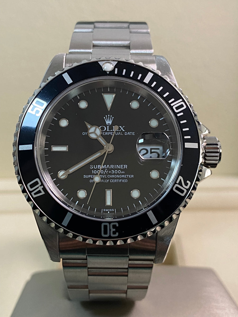 Rolex Steel Submariner Date - A serial - Pre-Ceramic Bezel - Black Dial - 16610 *FULL SET*