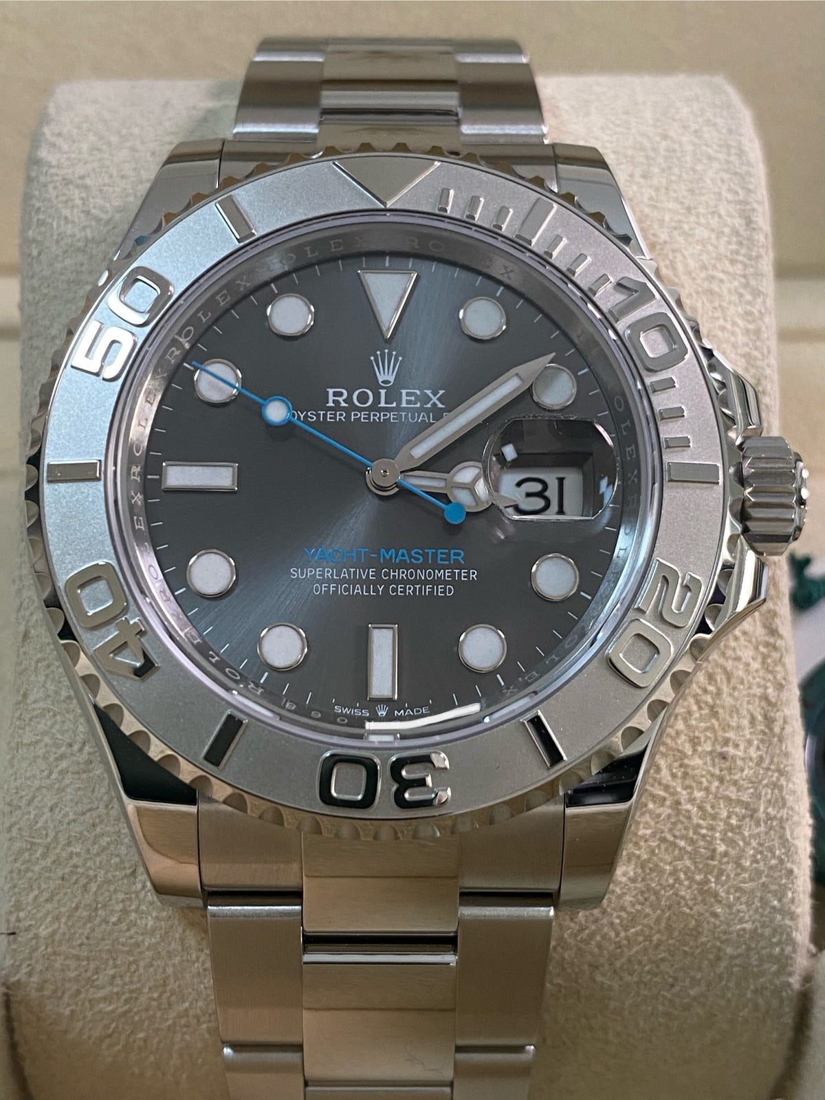 Rolex Steel and Platinum Yacht-Master 40 - 2024- Grey Dial - Platinum Bezel - 126622 *FULL SET*