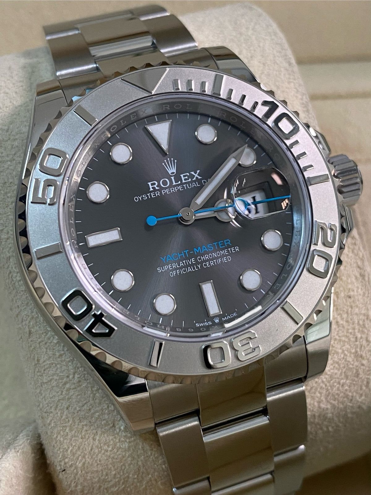 Rolex Steel and Platinum Yacht-Master 40 - 2024- Grey Dial - Platinum Bezel - 126622 *FULL SET*