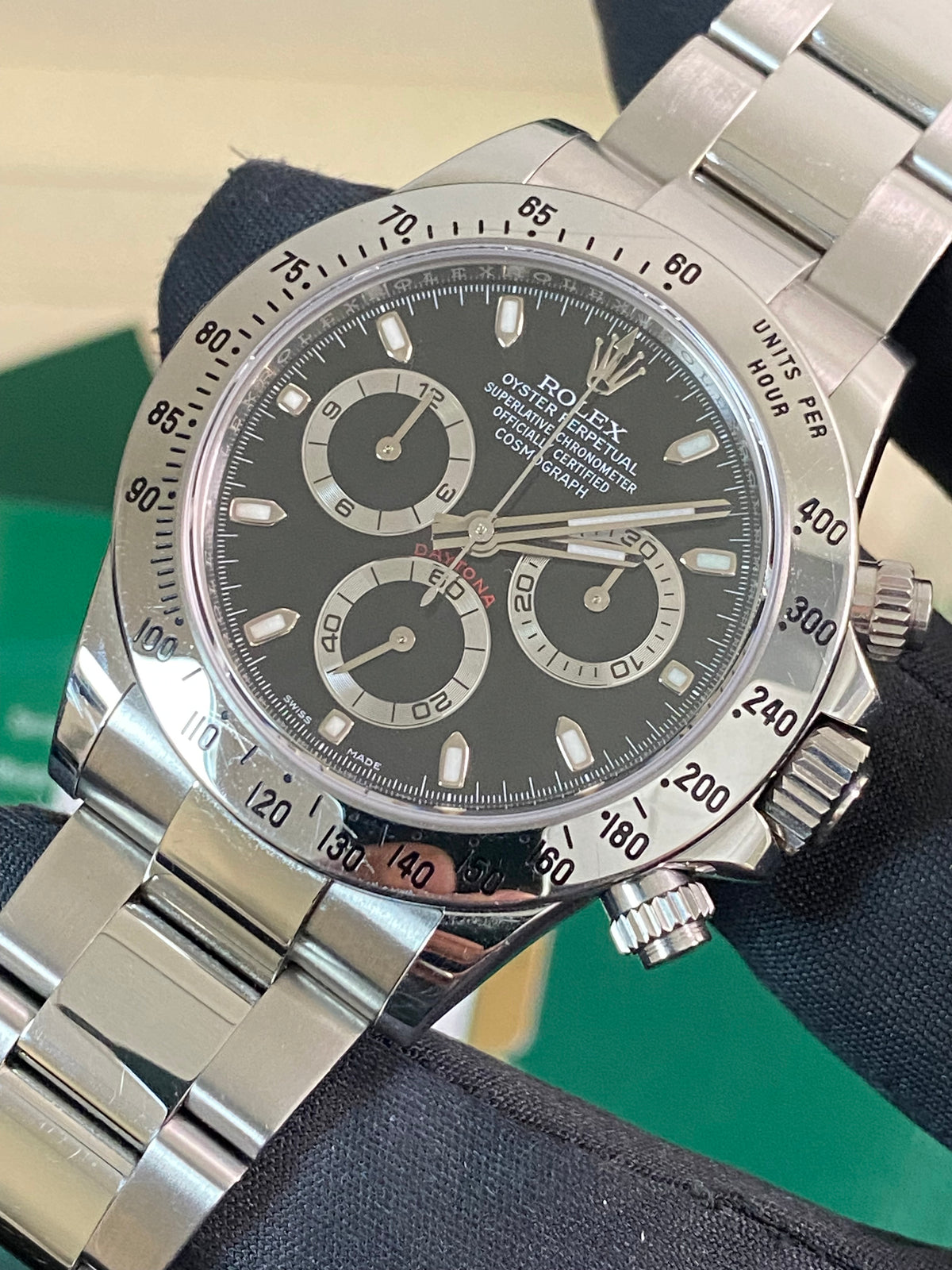 Rolex Steel Cosmograph Daytona - 2016 - Black Index Dial - 116520 *UNPOLISHED*