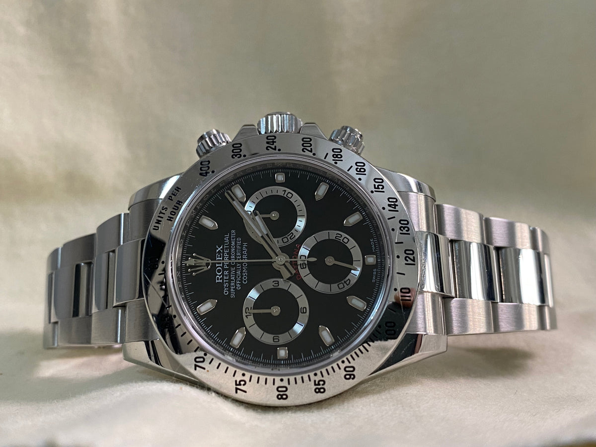 Rolex Steel Cosmograph Daytona - 2016 - Black Index Dial - 116520 *UNPOLISHED*